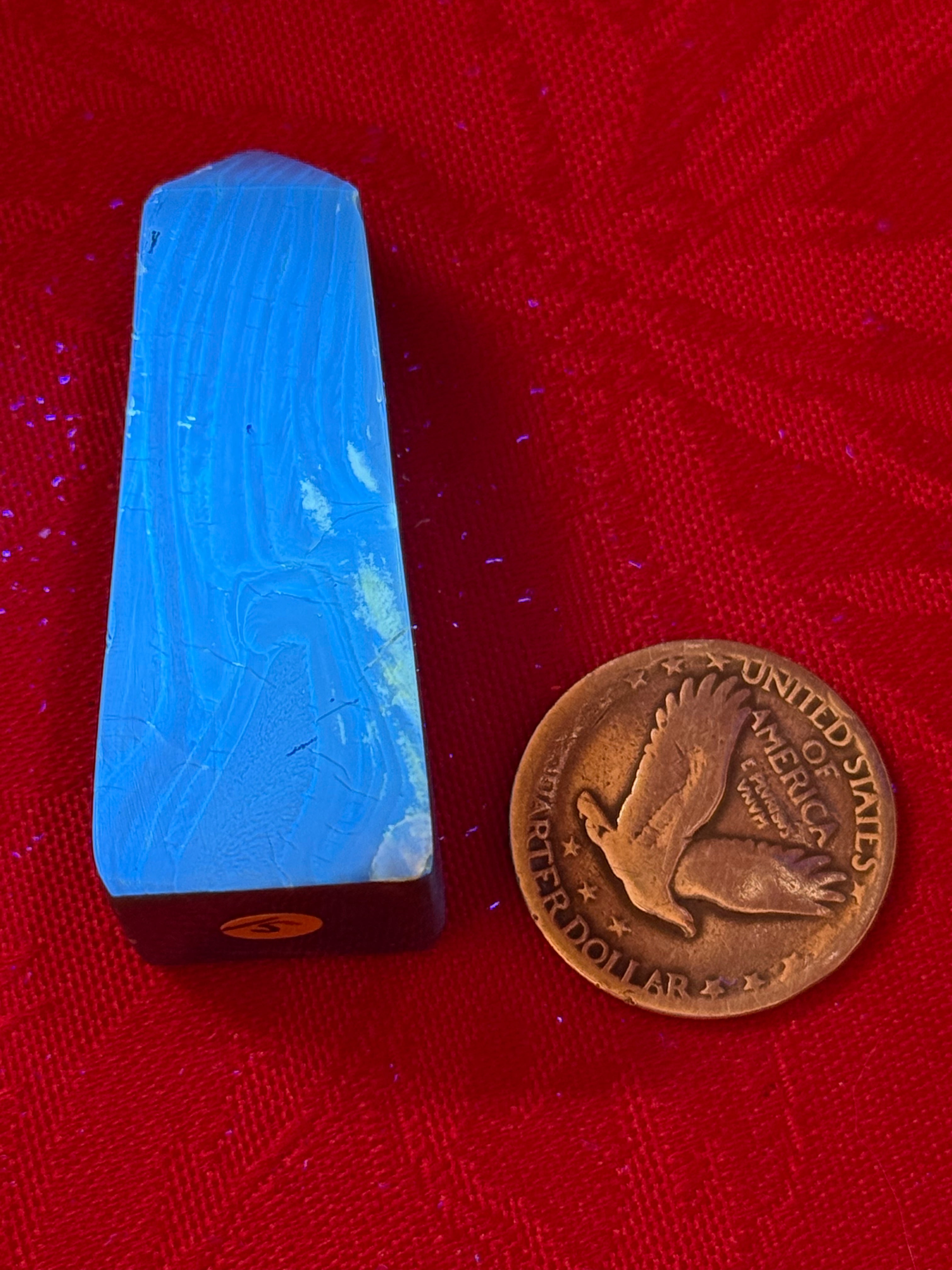 2” Sumatran Blue Amber Obelisk Standing Point