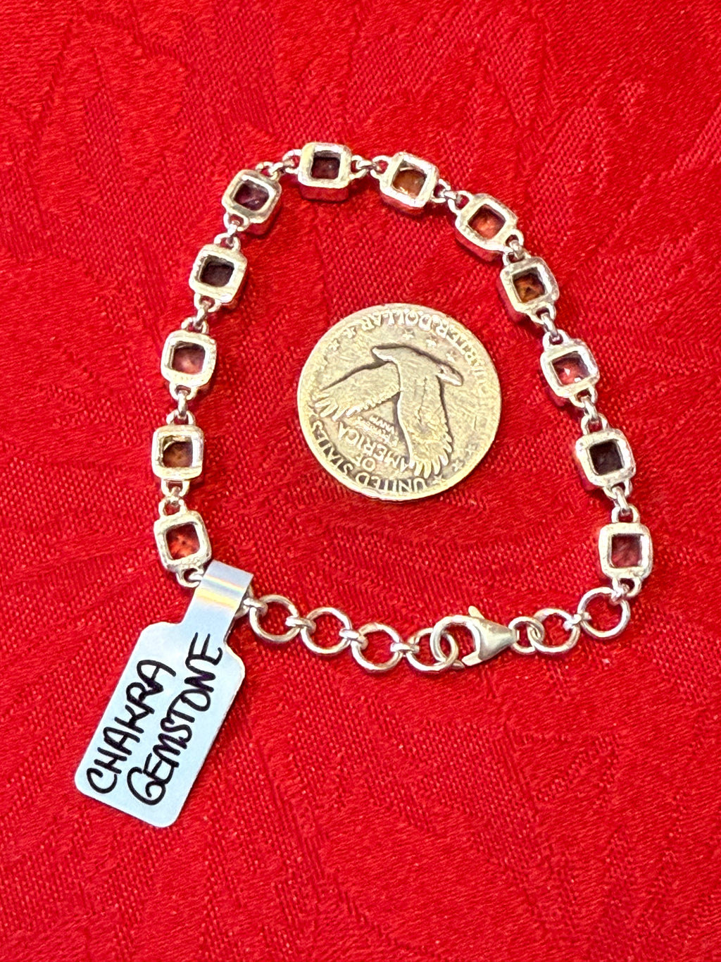 6.25-7.25” Faceted Gemstone Sterling Silver Chakra Bracelet