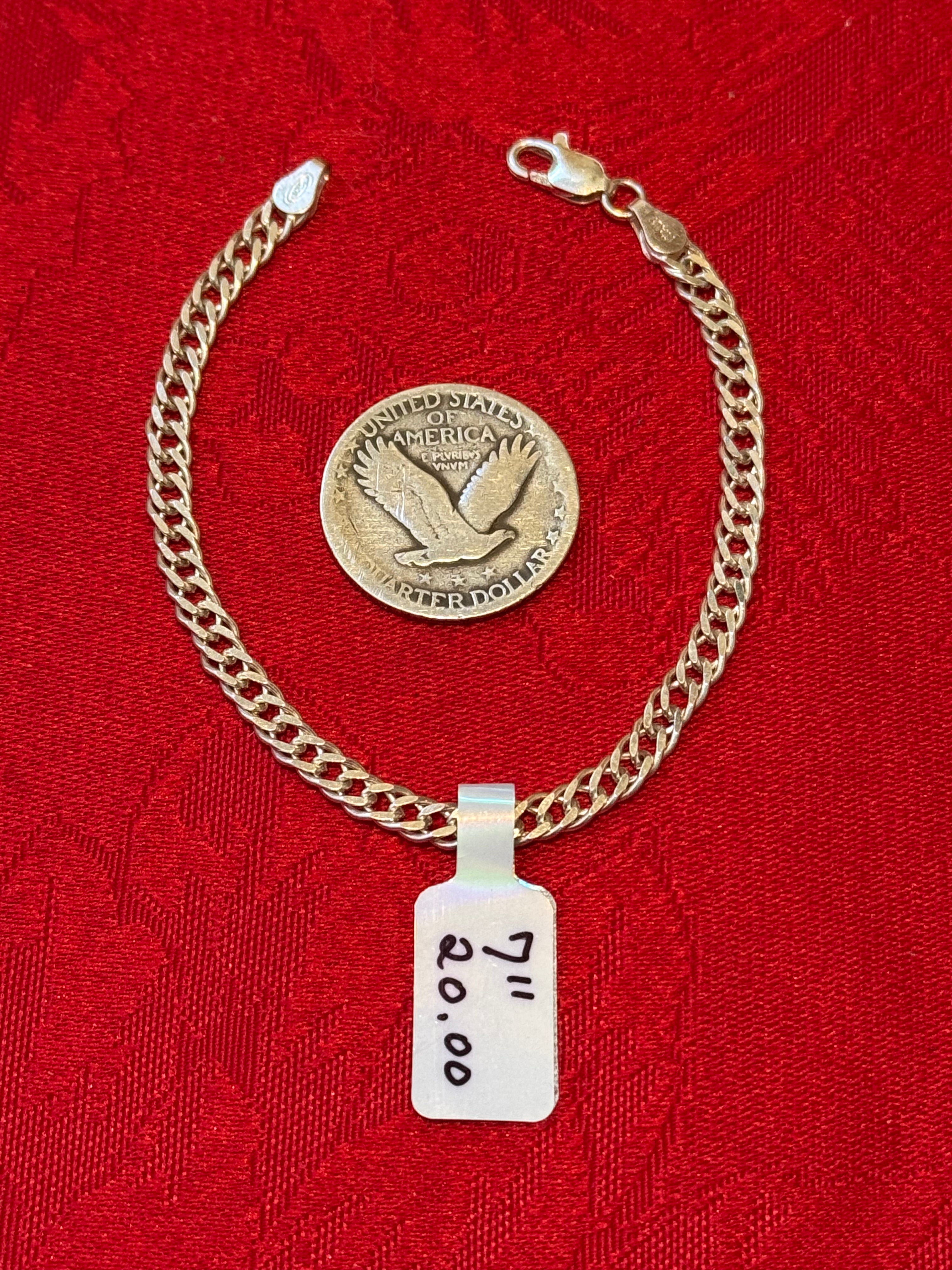 7” Curb Link Sterling Silver Bracelet