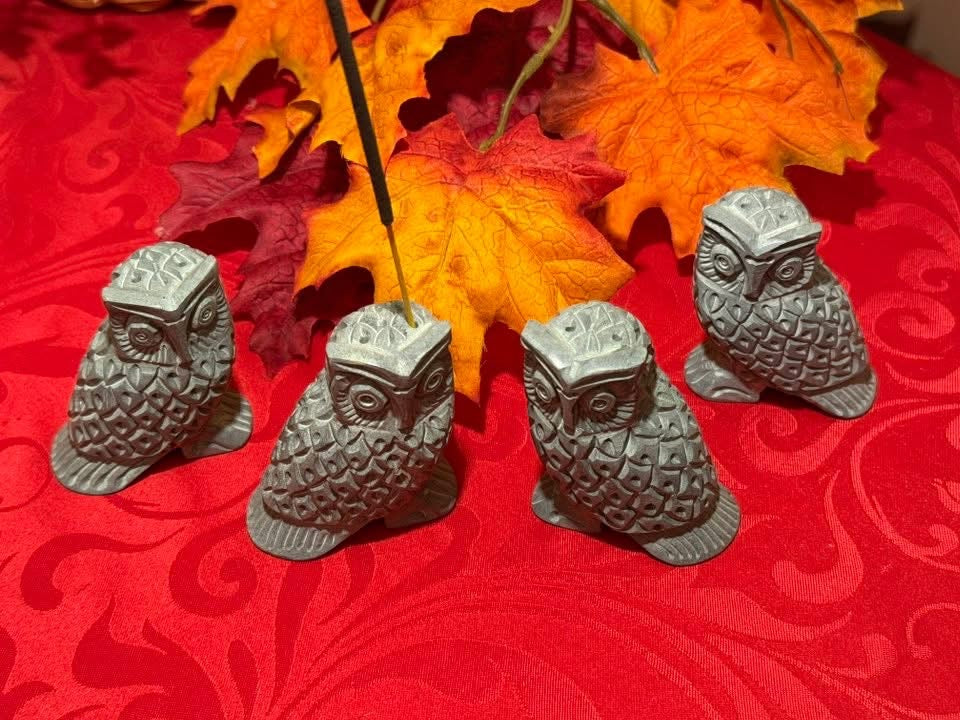 Soapstone Owl Incense Stick Holder Burner