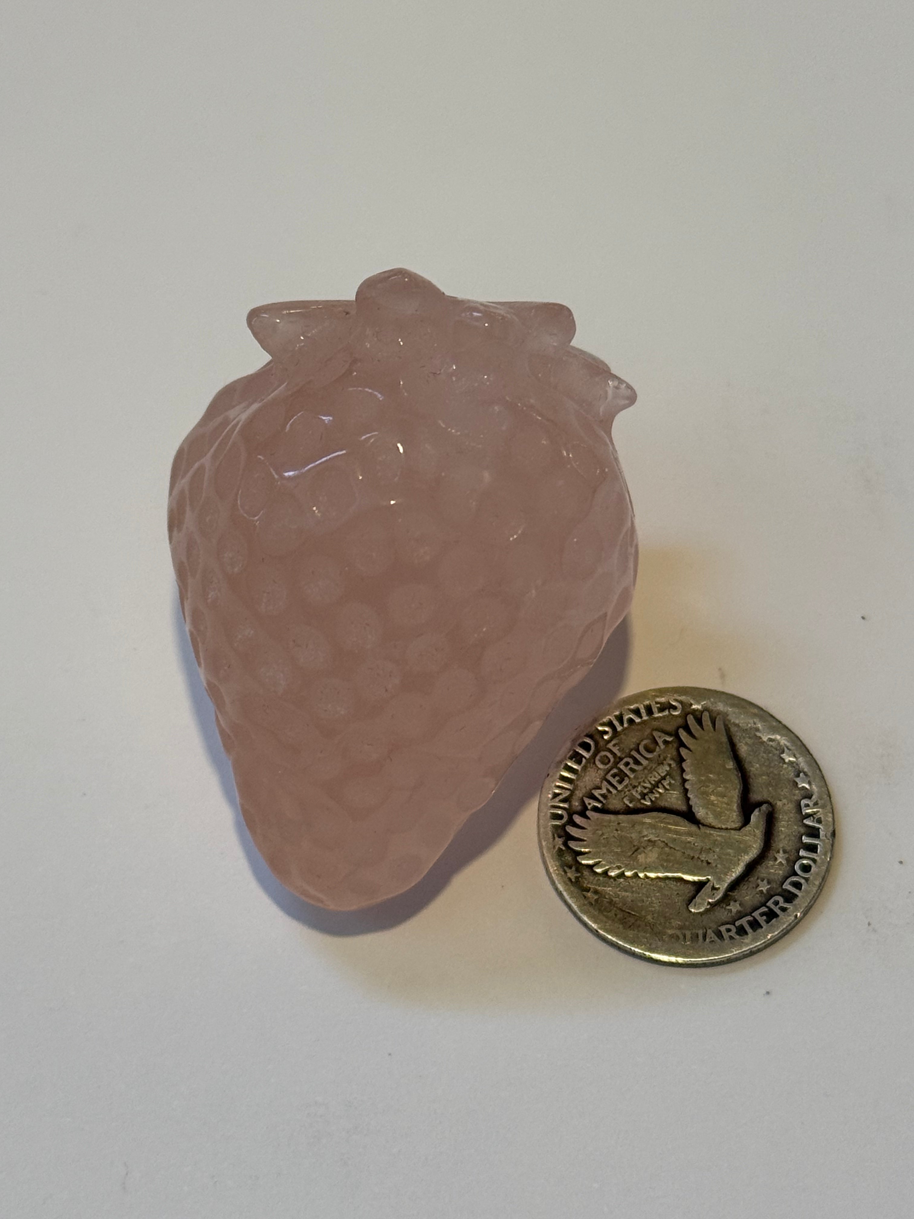 49mm Realistic Rose Quartz Strawberry