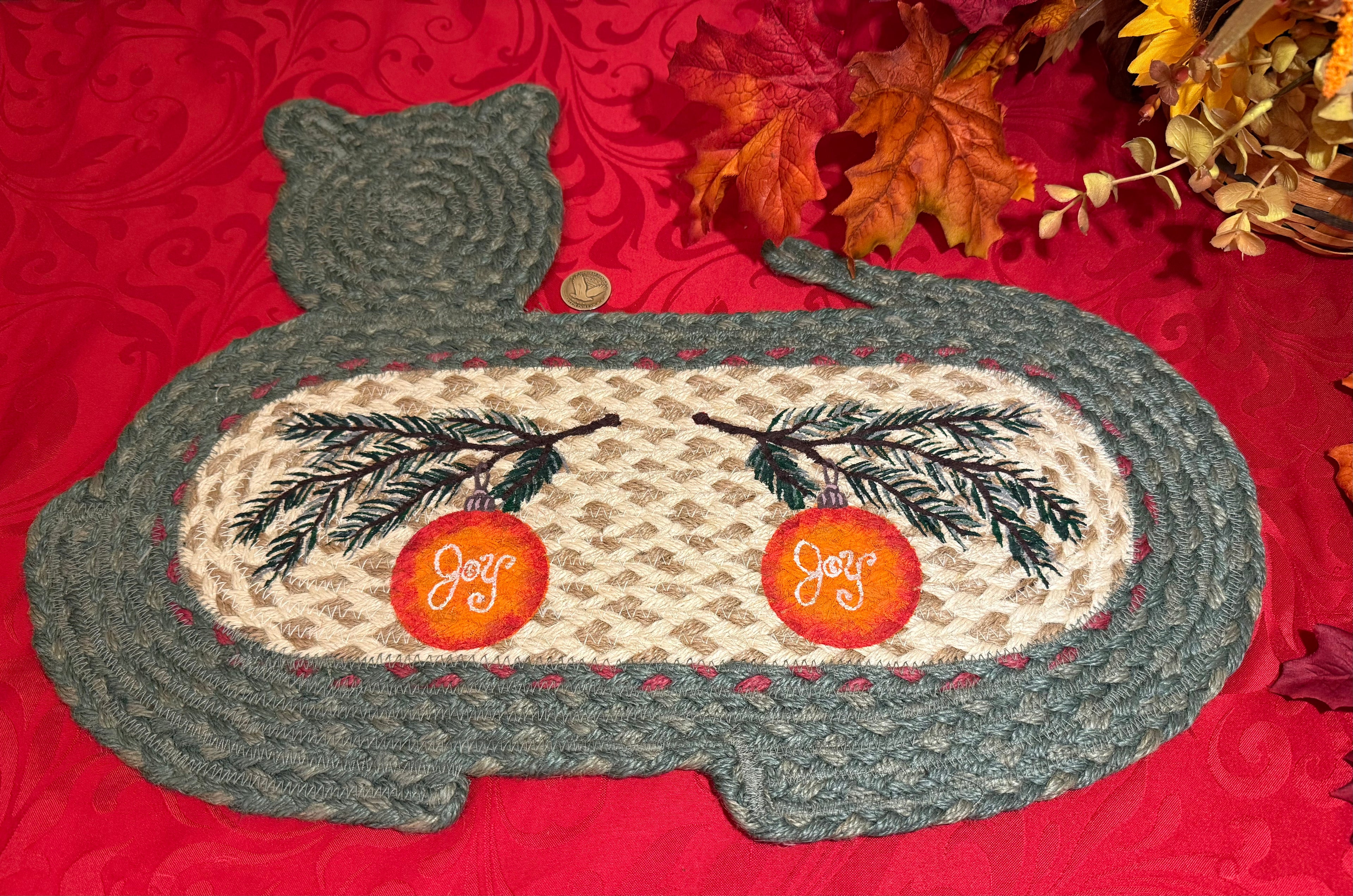 100% Natural Jute Braided Cat Rug Pine Joy