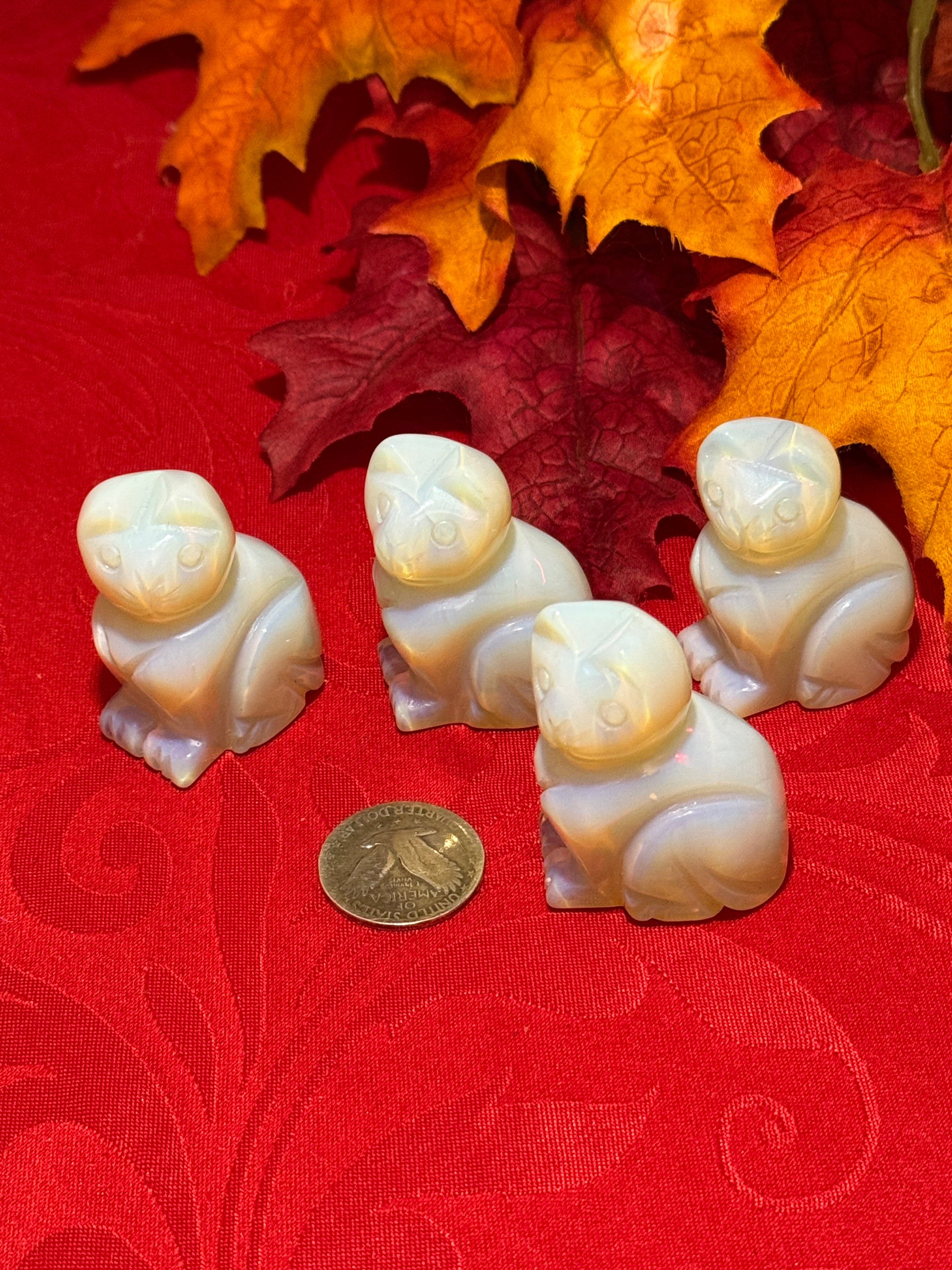 2” Opalite Carved Sitting Kitty Cat