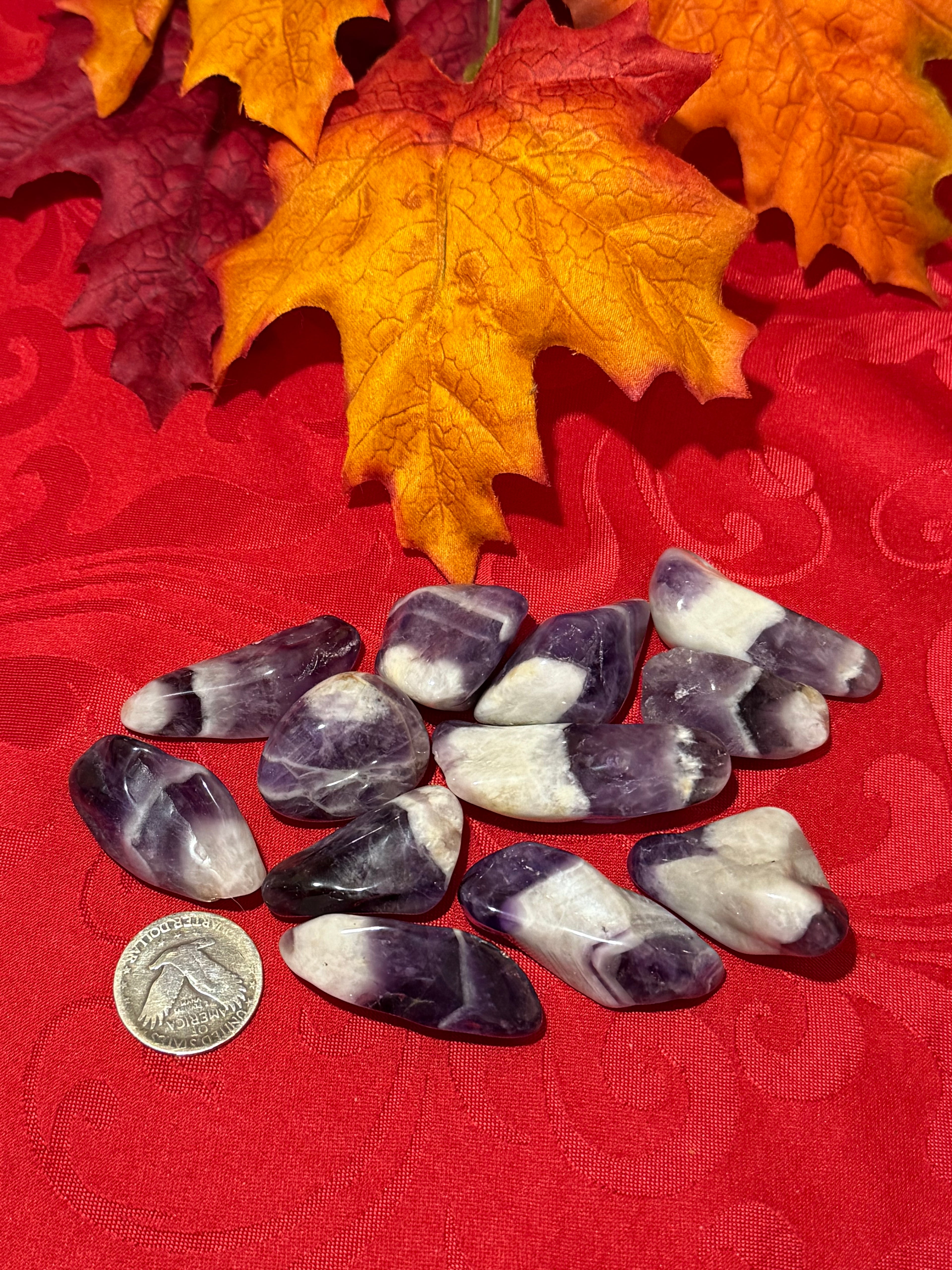 Large Chevron Amethyst Tumbled Polished Stone