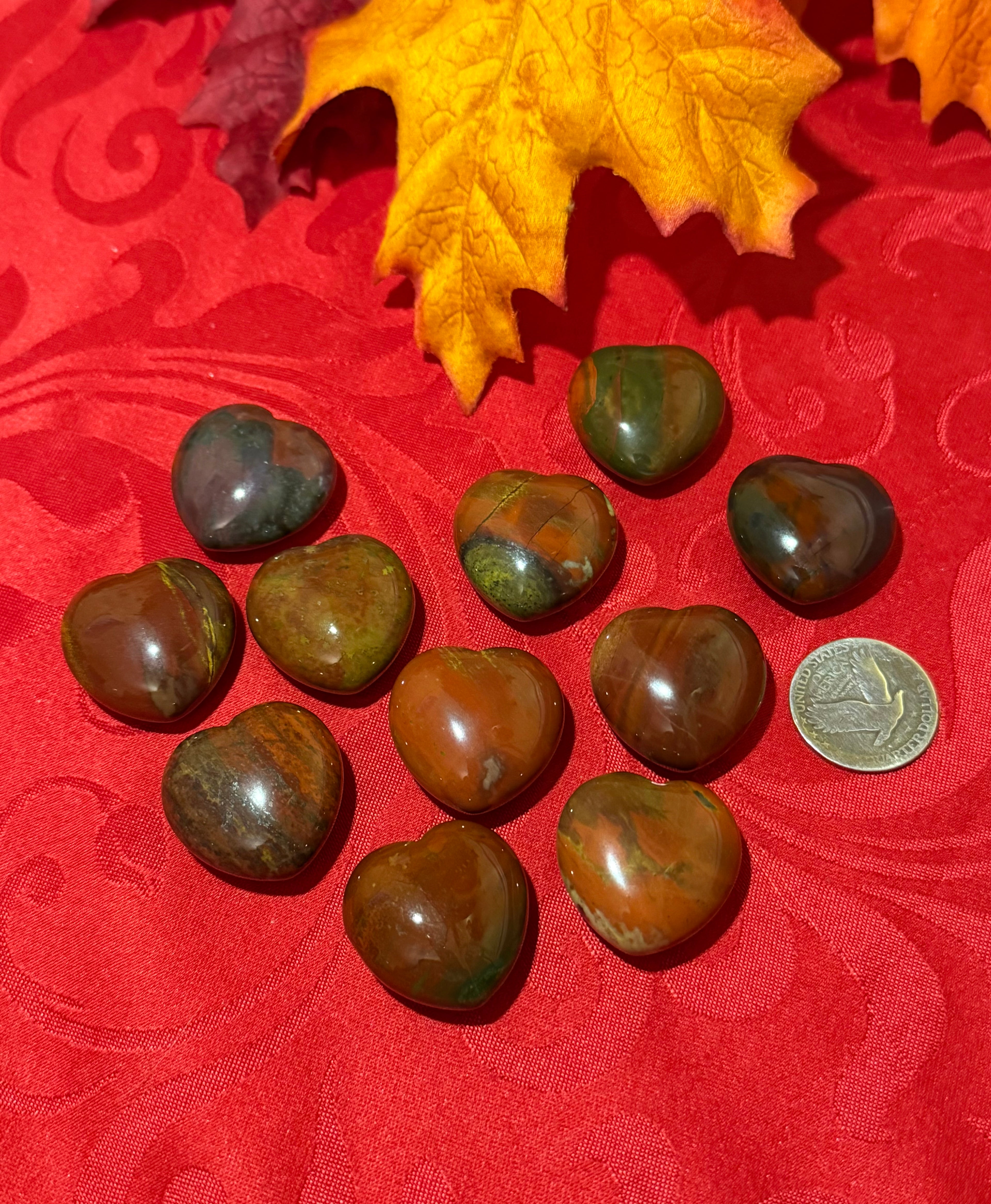 Bloodstone Carved Polished Heart Stone