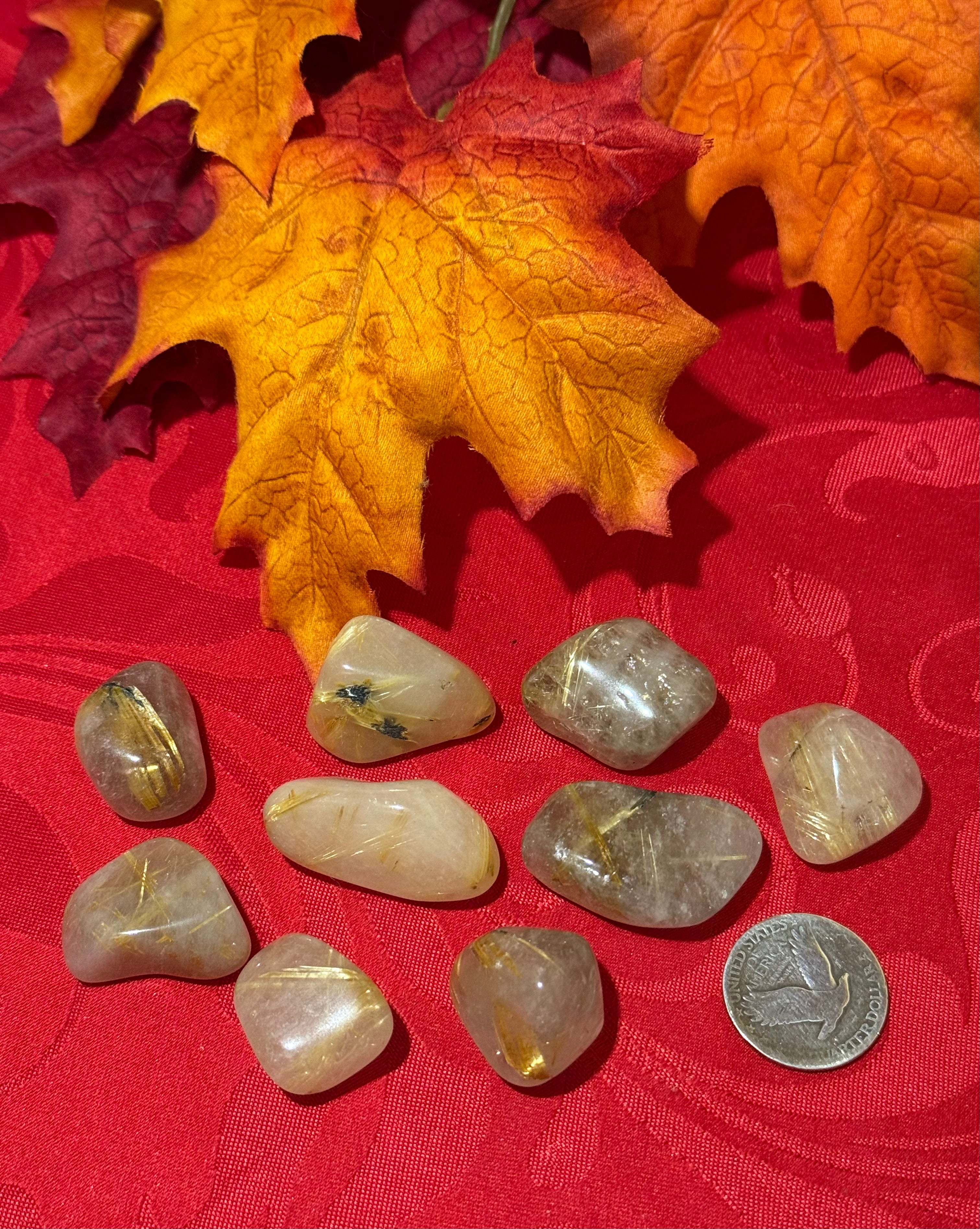 Rutilated Quartz Tumbled Polished Stone