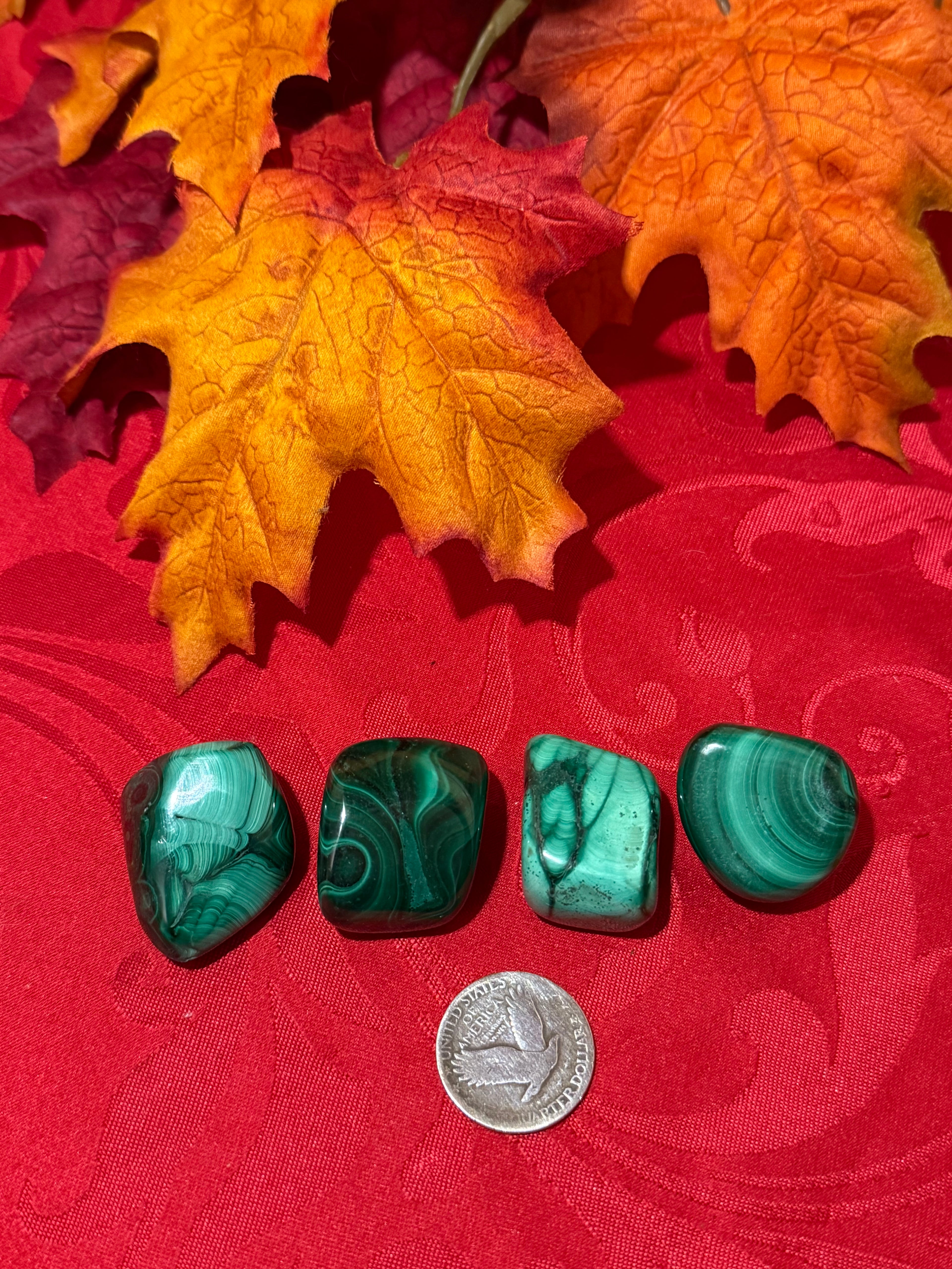 Oversized Malachite Tumbled Polished Stone