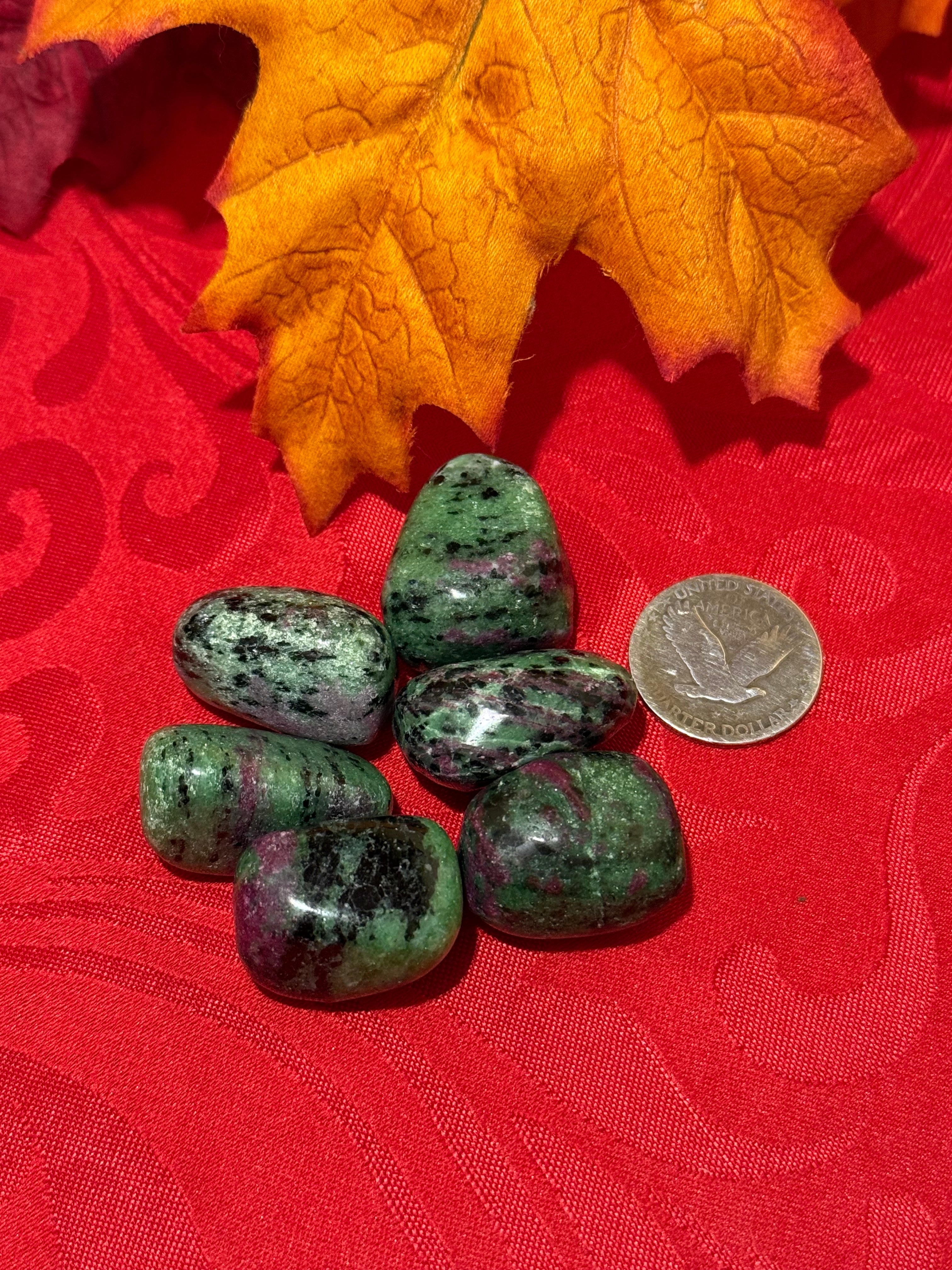 Ruby Zoisite Tumbled Polished Stone