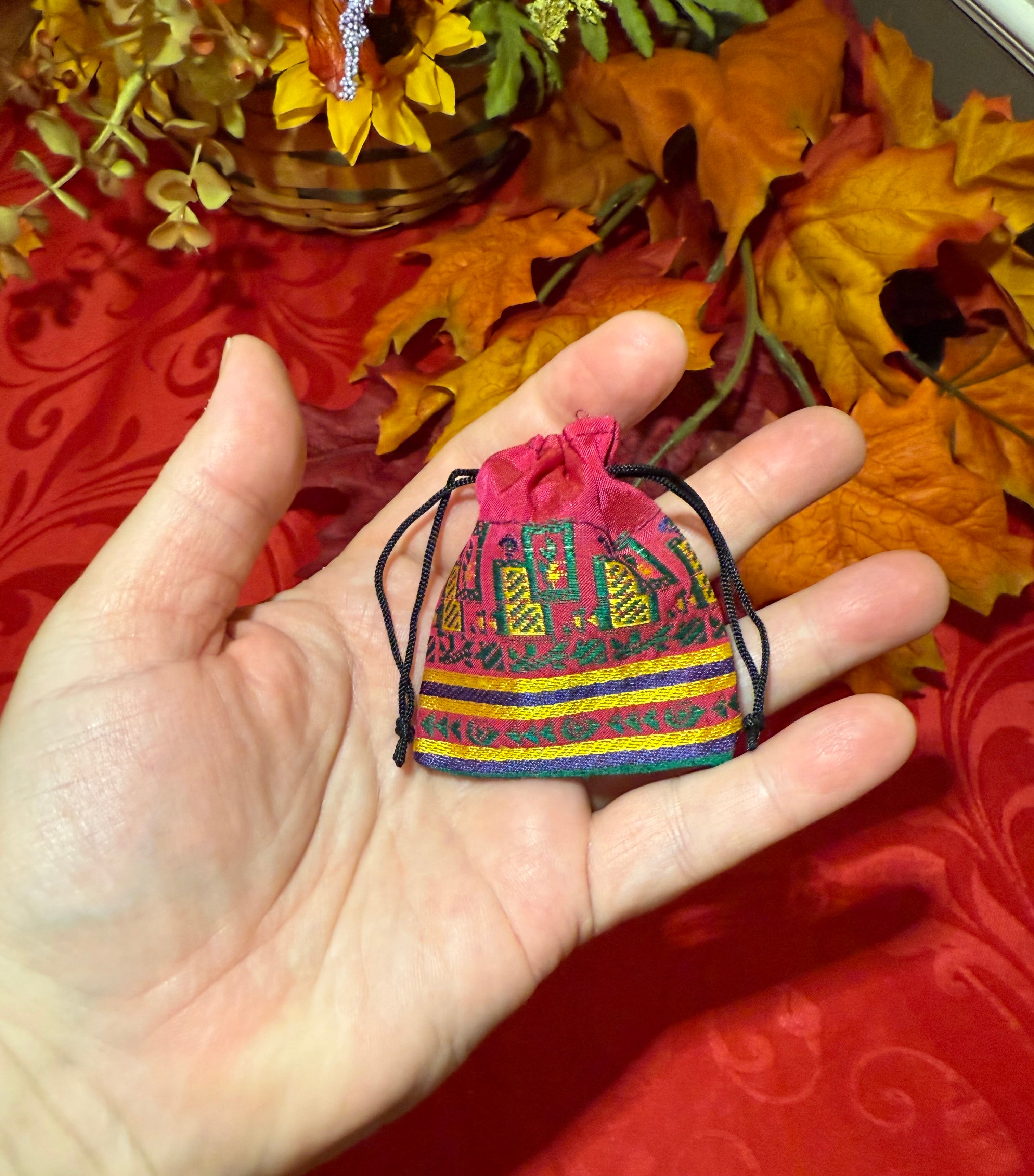 2x2” Recycled Saree Material Drawstring Bag