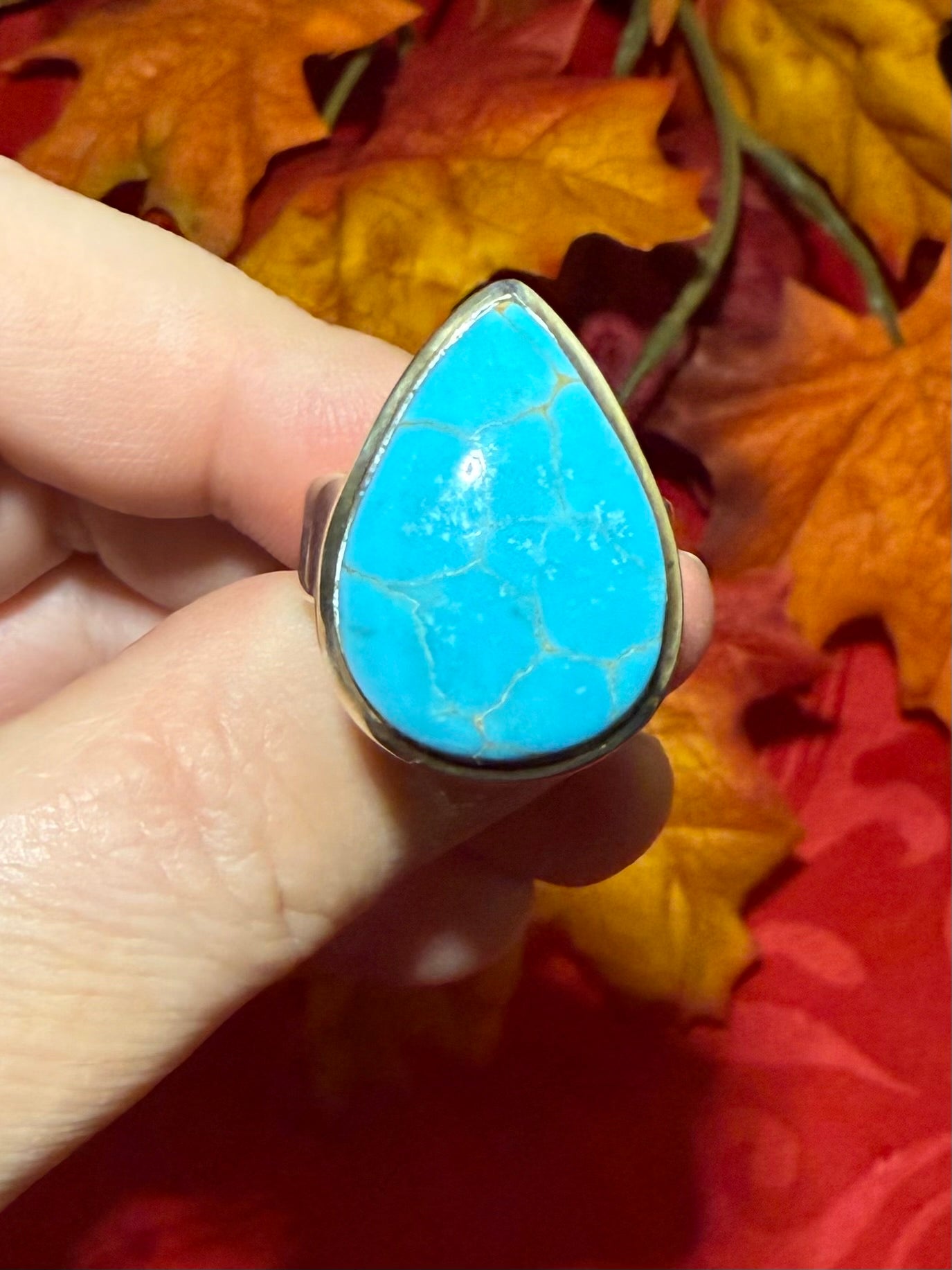 Sleeping Beauty Turquoise Sterling Silver Ring, size 8