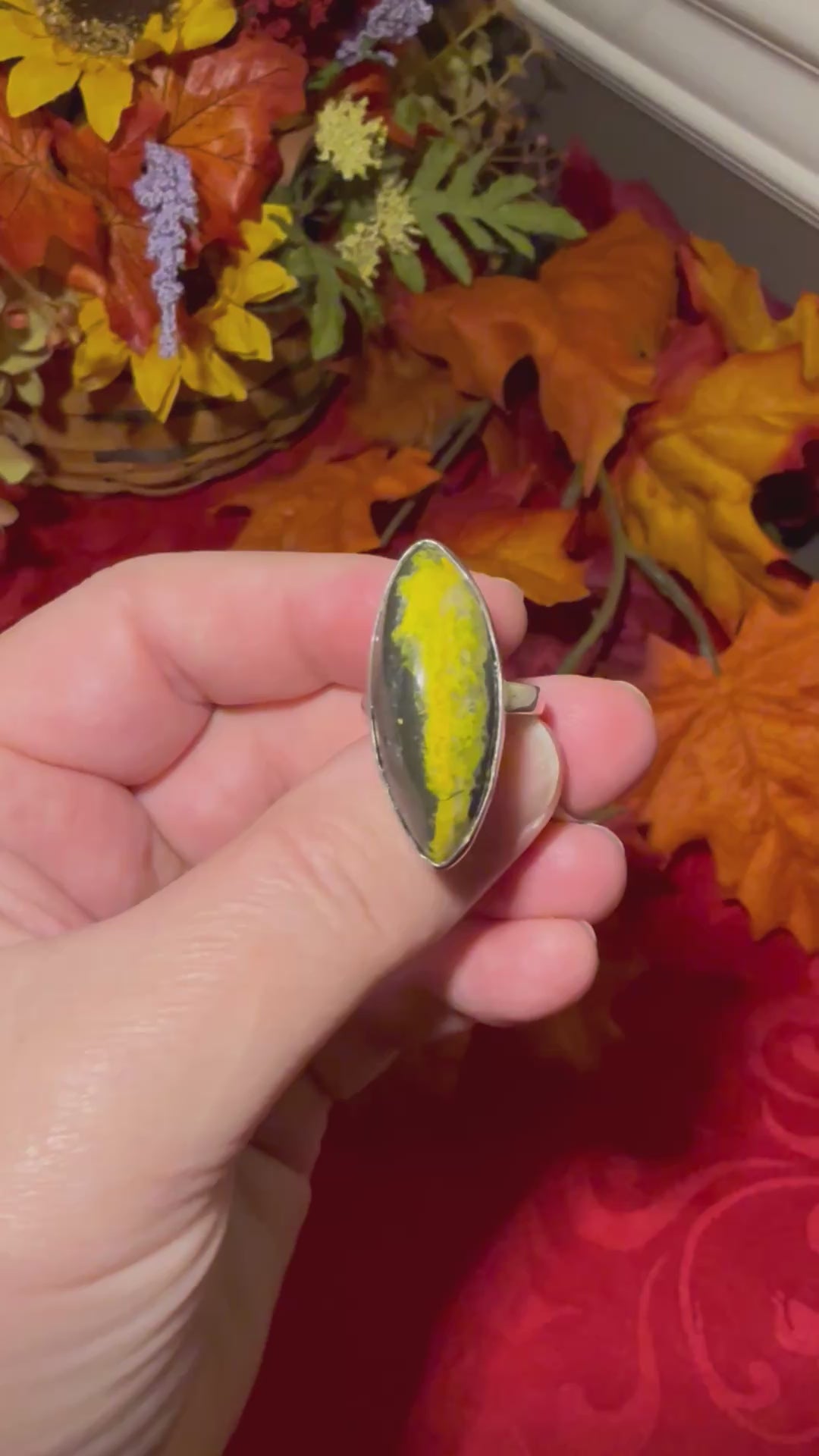 Bumblebee Jasper Sterling Silver Ring, size 6