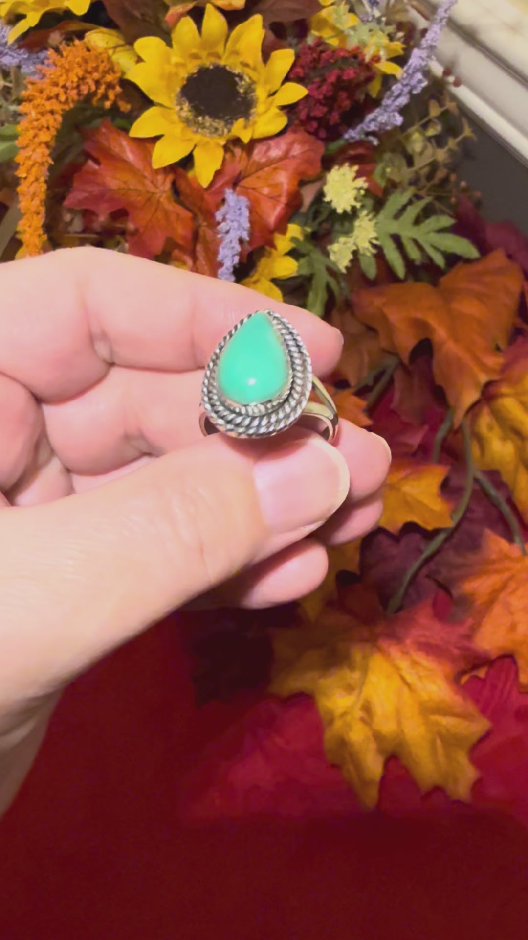 Turquoise Sterling Silver Ring, size 9-1/4