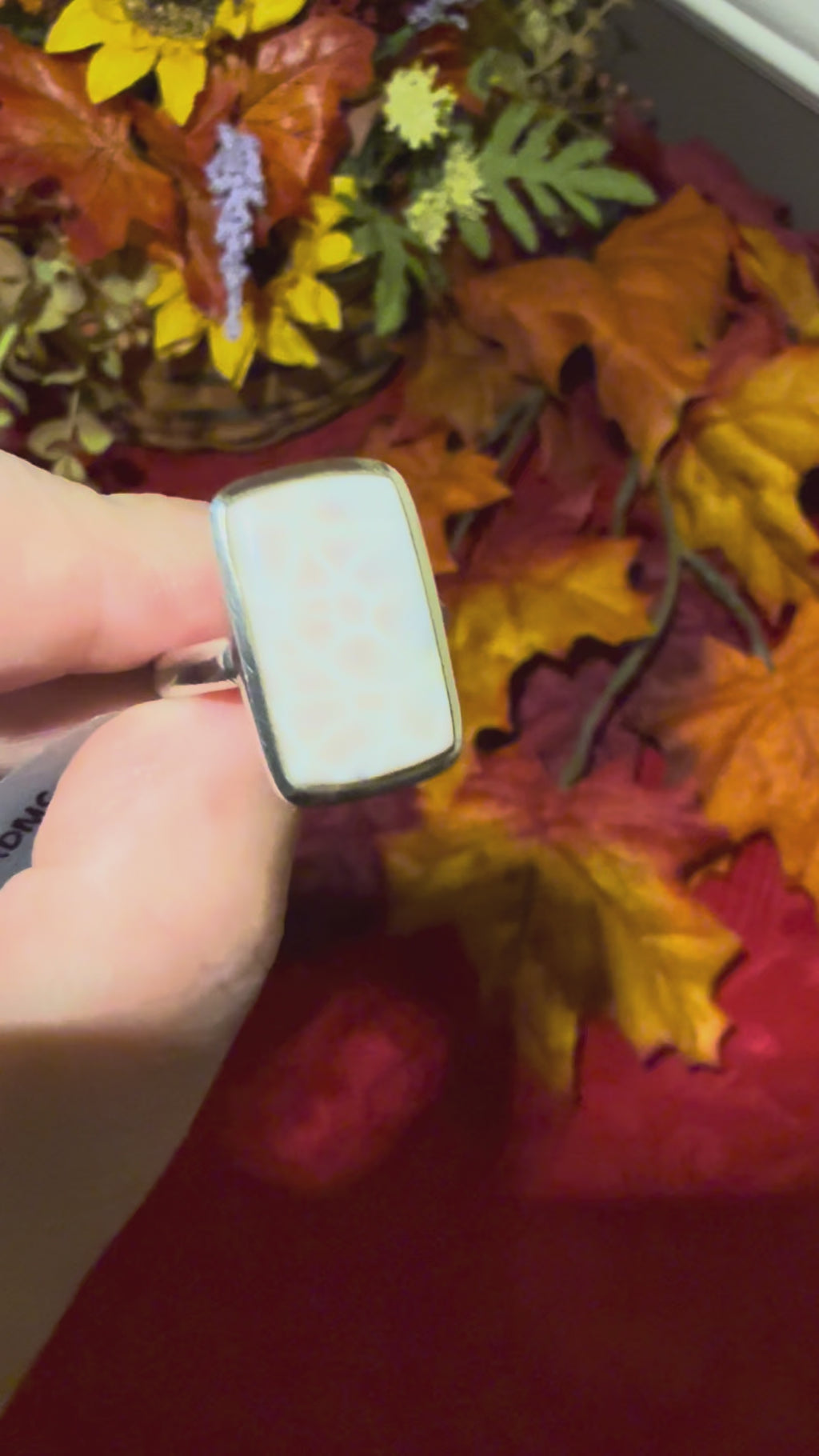 Thomsonite Sterling Silver Ring, size 10