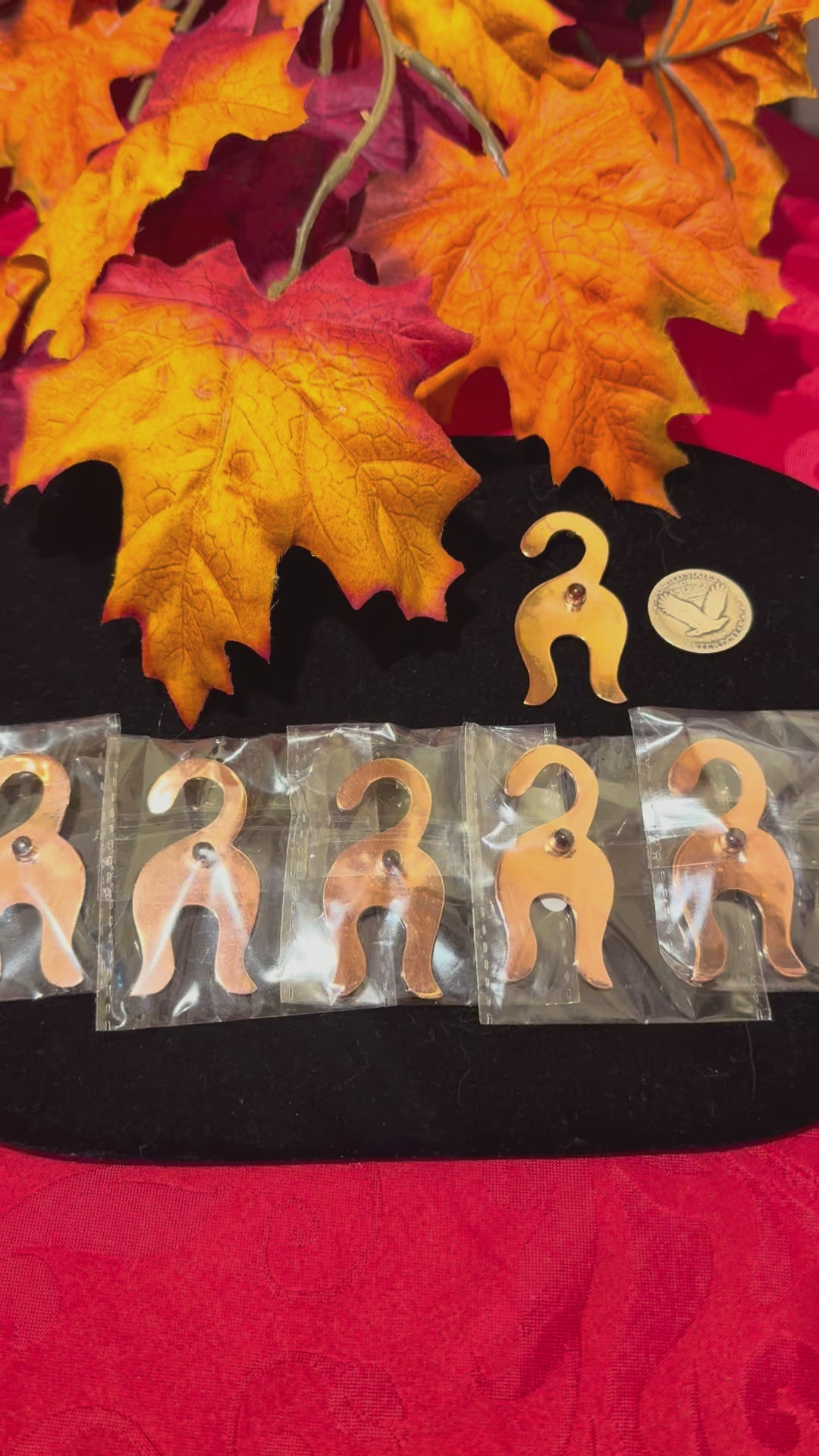 Copper Garnet Cat Butt Pendant