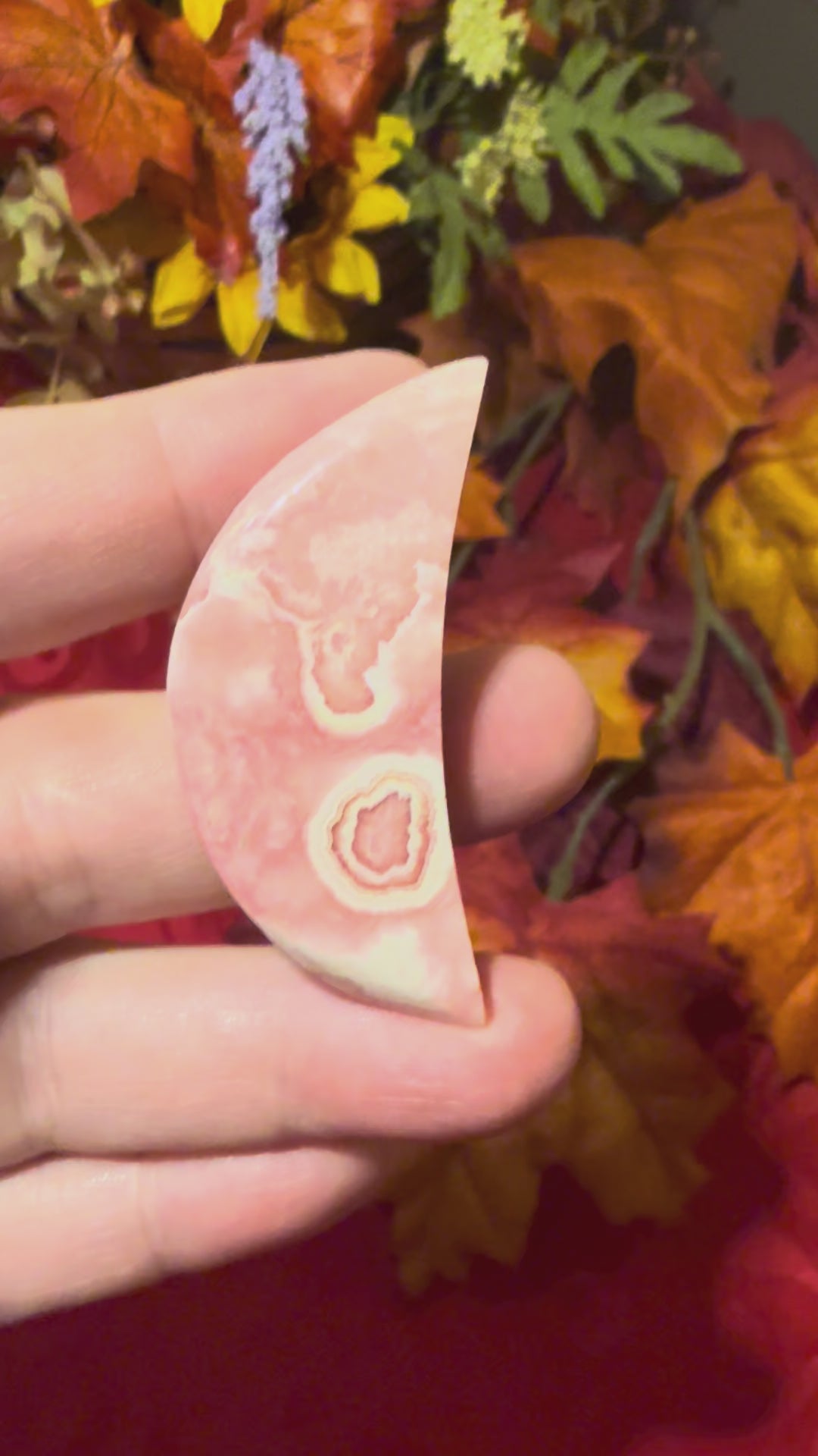 51mm Rhodochrosite Crescent Moon Cabochon