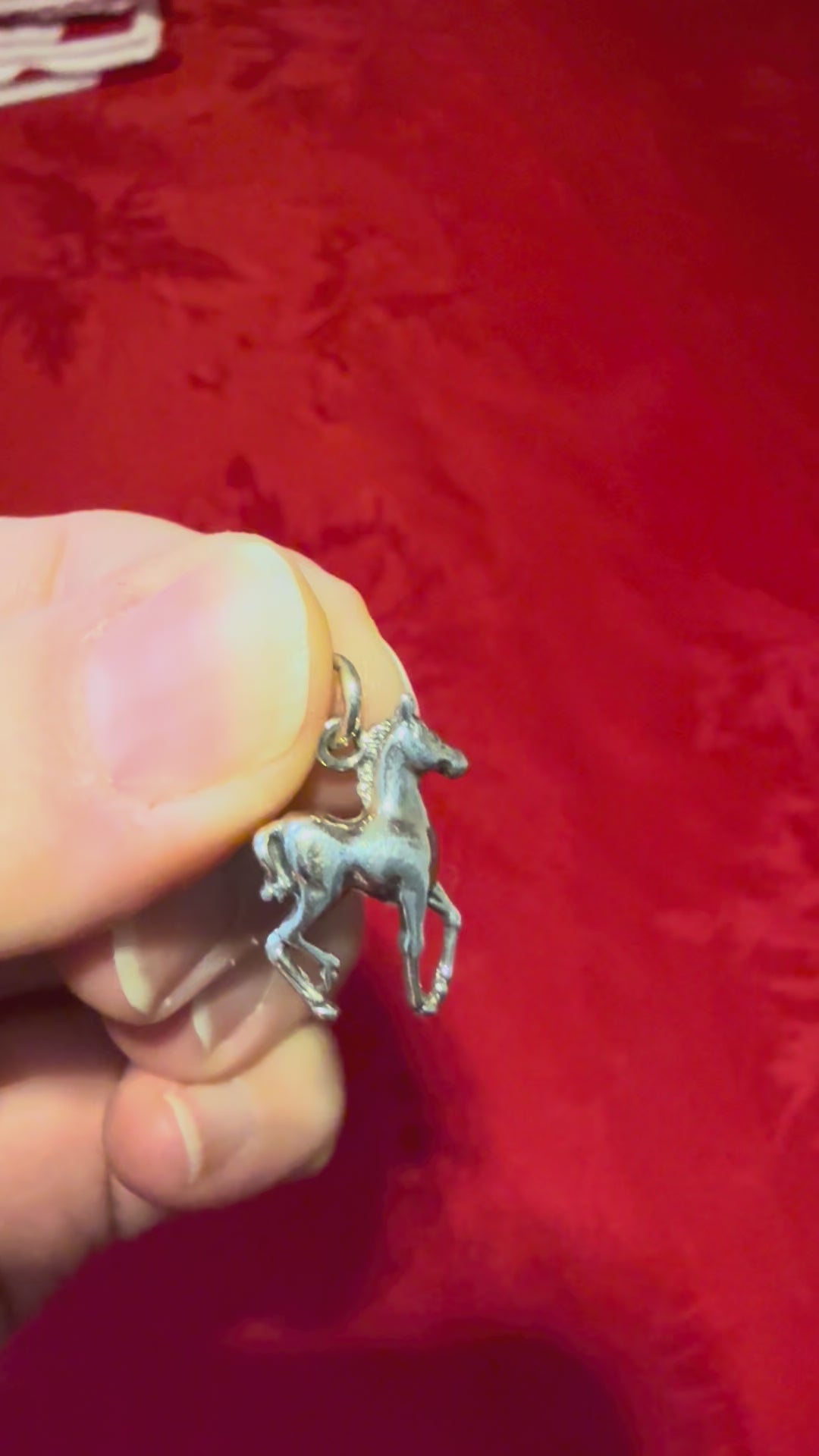 7/8” Sterling Silver Horse Charm Pendant