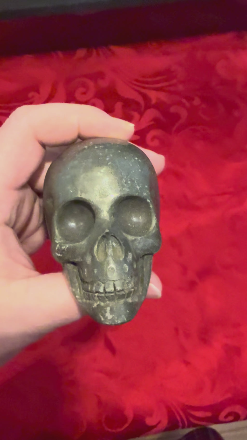 3” Carved Pyrite Skull