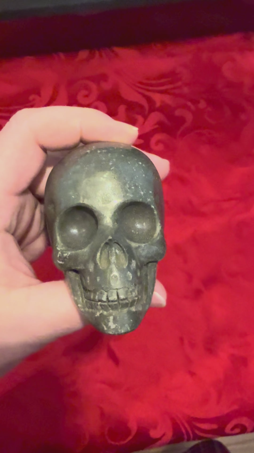 3” Carved Pyrite Skull