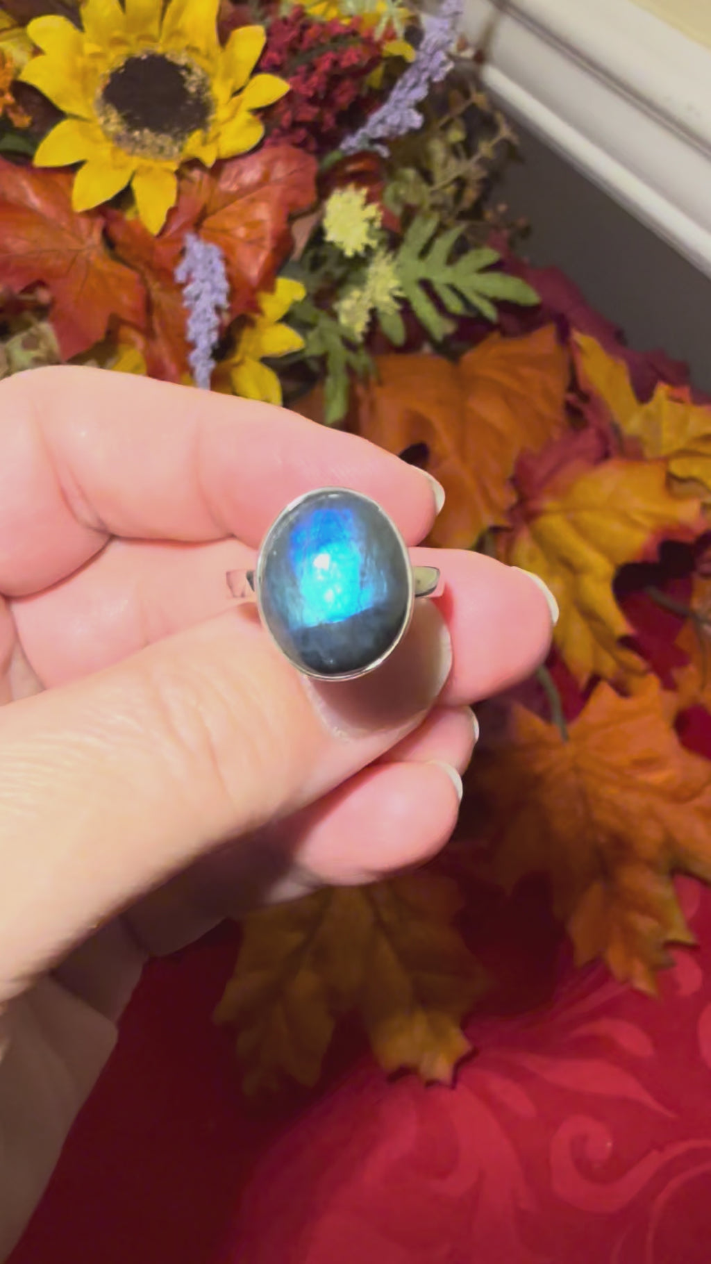 Labradorite Sterling Silver Ring, size 9-1/4
