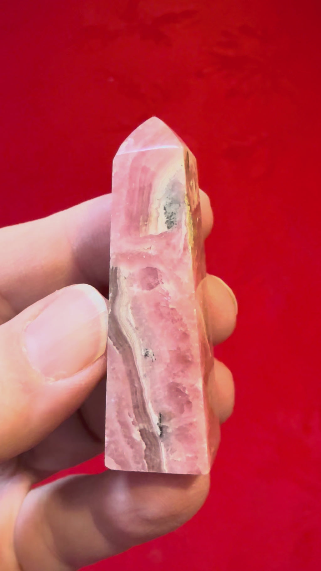 2-1/8” Rhodochrosite Obelisk Standing Point