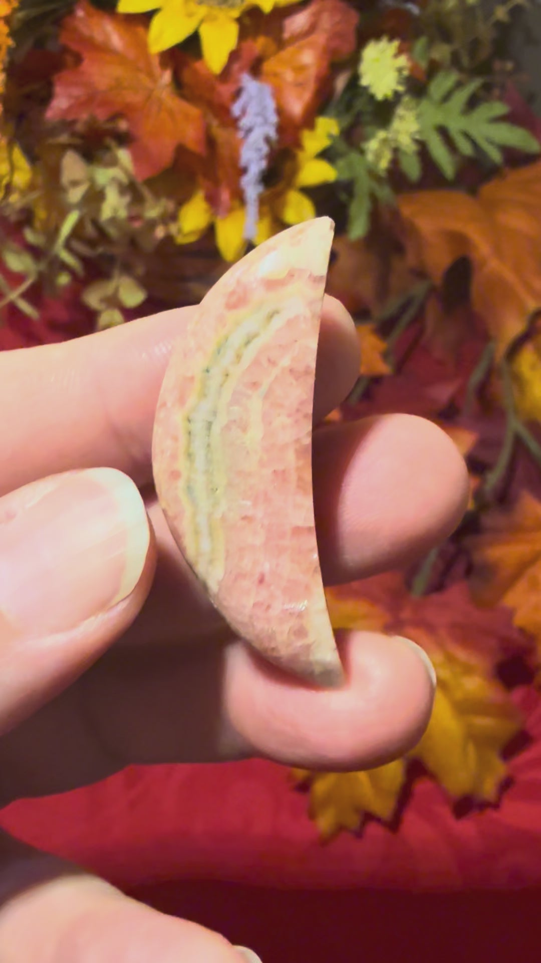 45mm Rhodochrosite Crescent Moon Cabochon