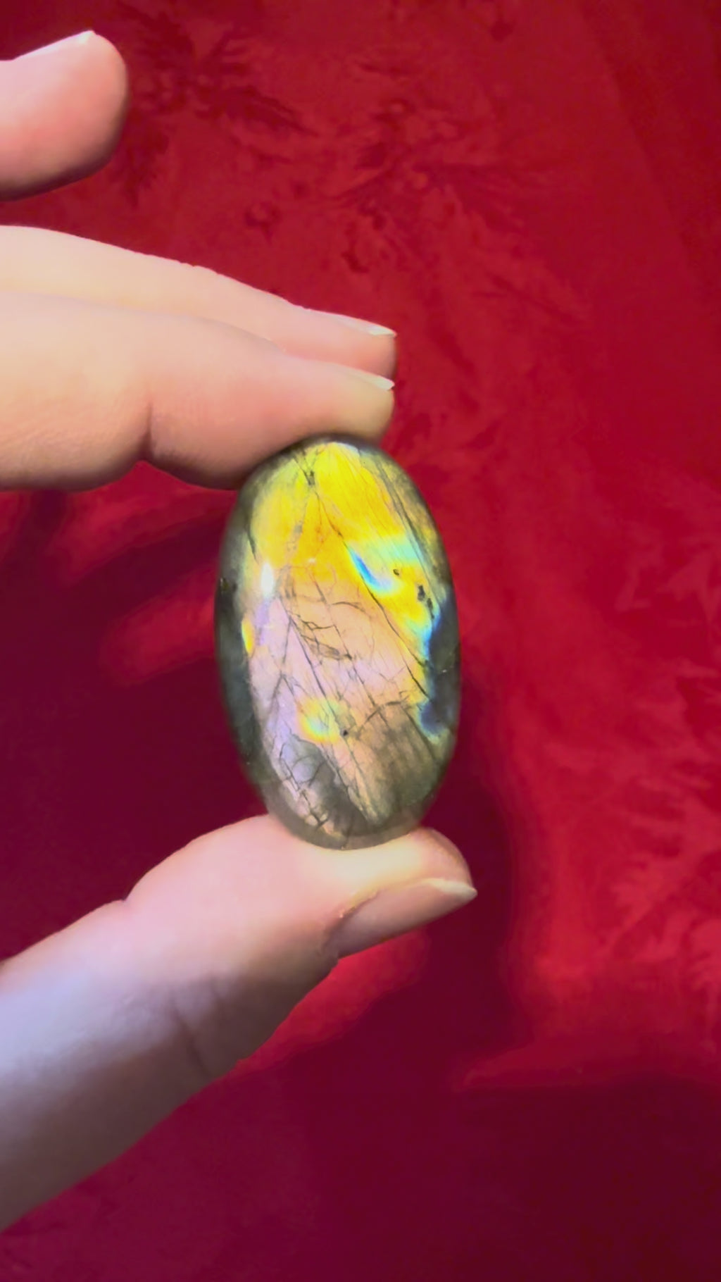 37mm Purple & Orange Labradorite Oval Cabochon