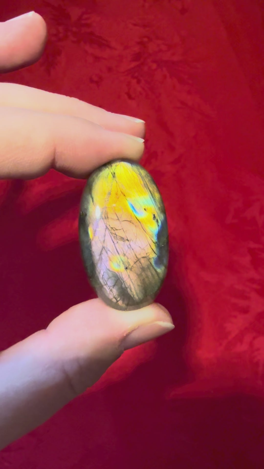 37mm Purple & Orange Labradorite Oval Cabochon