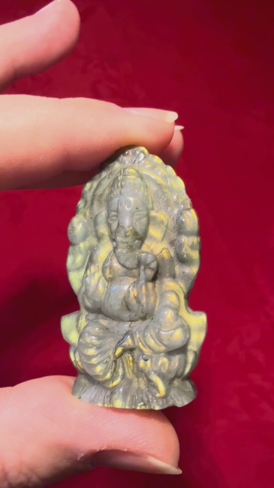 Carved Labradorite Ganesha Cameo Cabochon