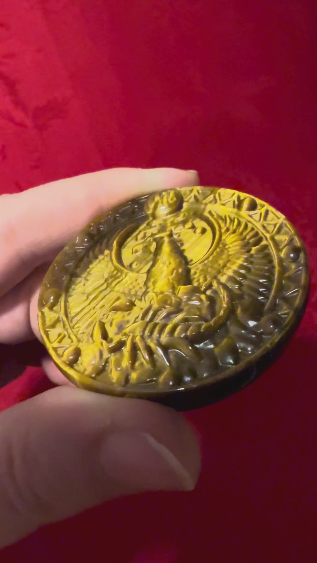 50mm Tigerseye Tiger’s Eye Zodiac Sign Scorpio Cameo