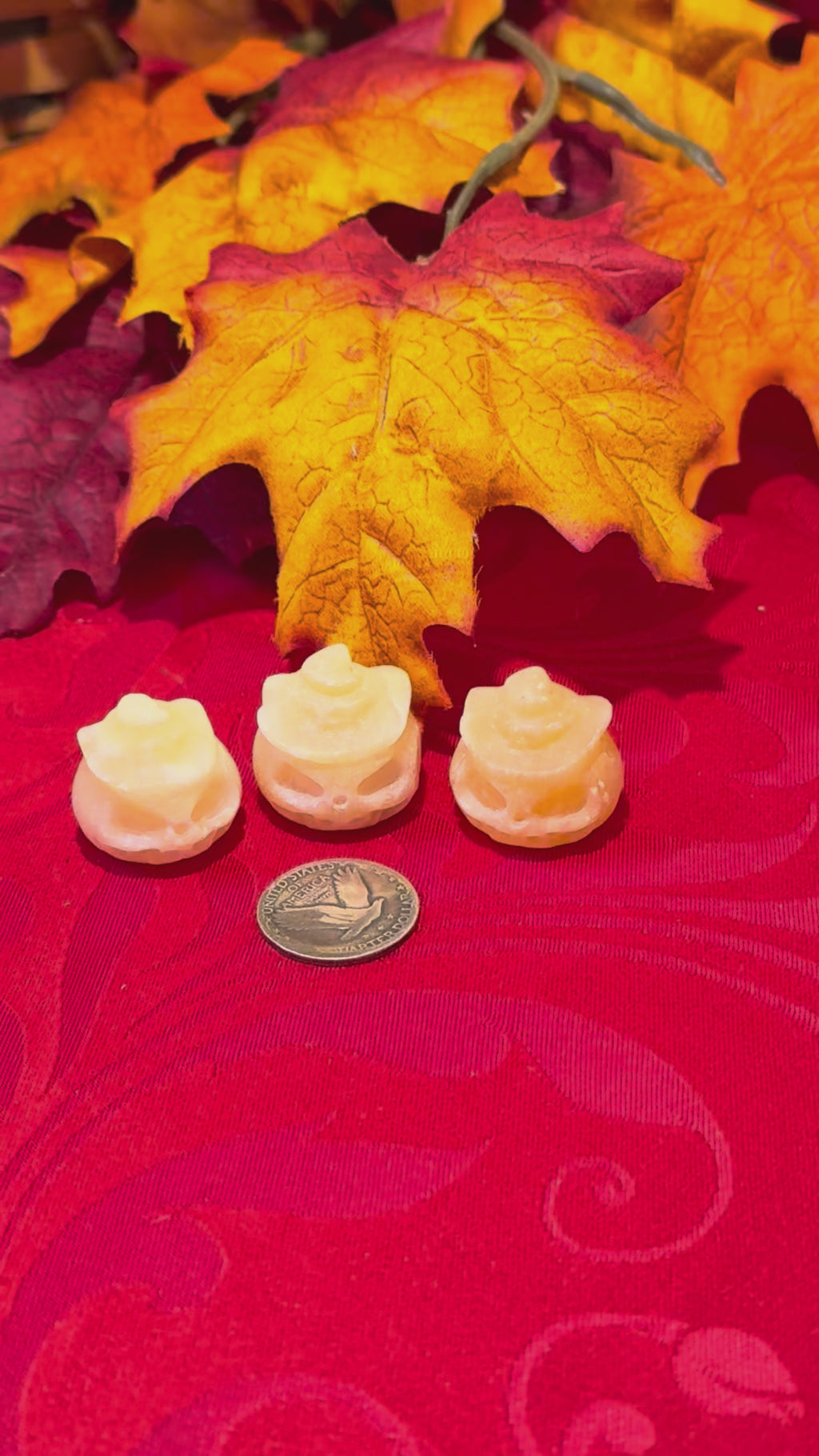 Orange Calcite Carved Jack o’Lantern Pumpkin in Witch’s Hat