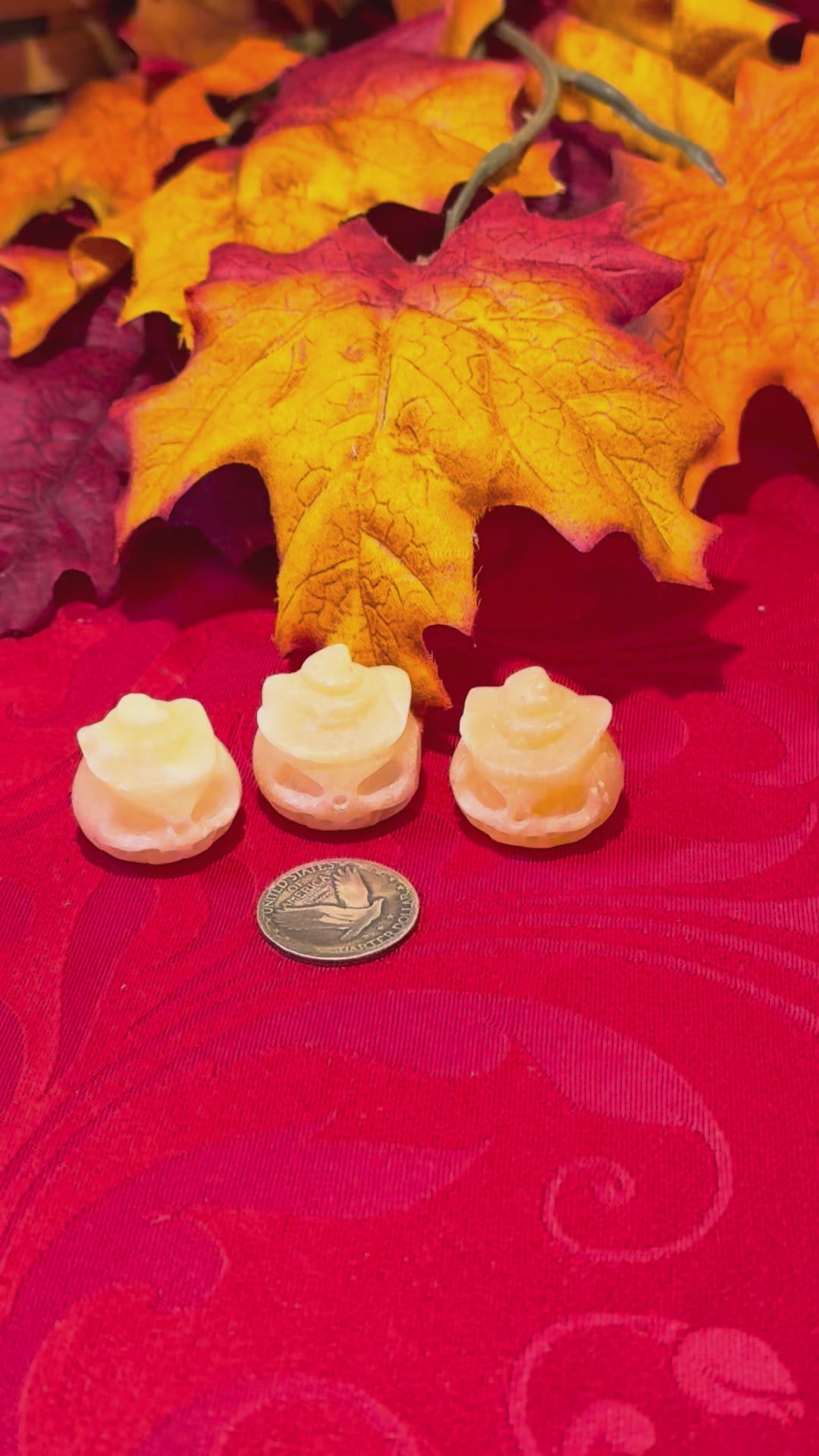 Orange Calcite Carved Jack o’Lantern Pumpkin in Witch’s Hat