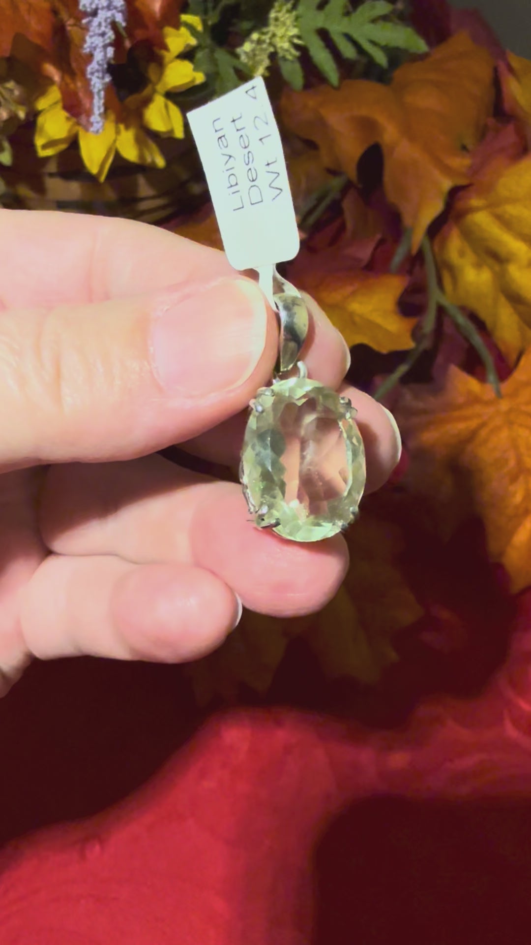 1.25” Faceted Libyan Desert Glass Sterling Silver Pendant