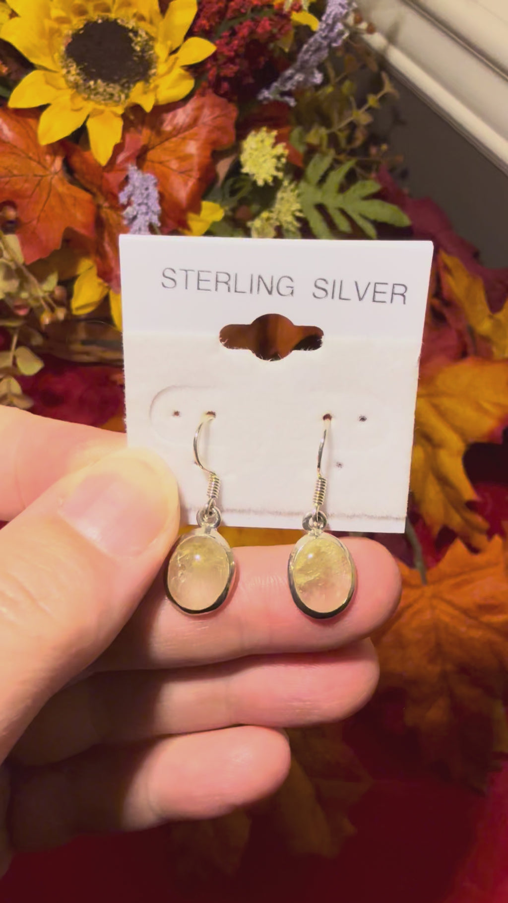 Rutilated Quartz Sterling Silver Pierced Dangle Earrings