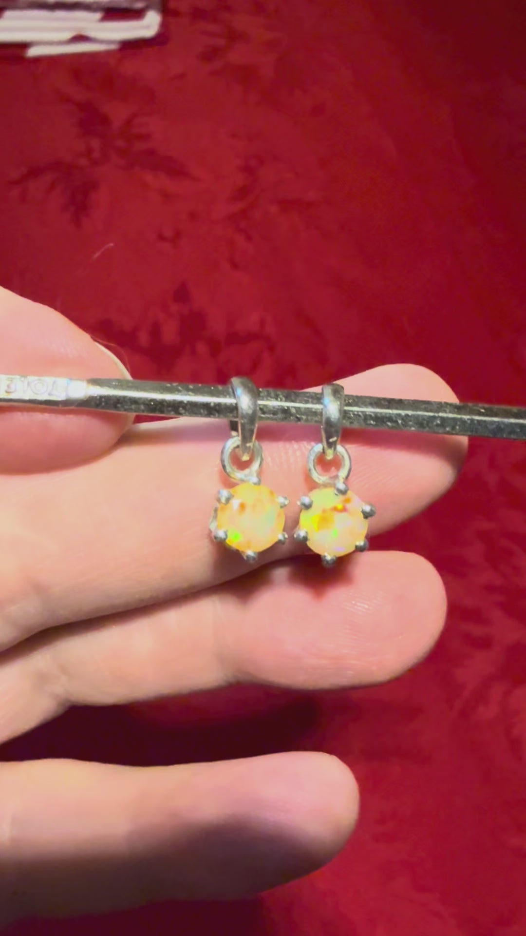 9/16” Faceted Ethiopian Opal Sterling Silver Solitaire Charm Pendant