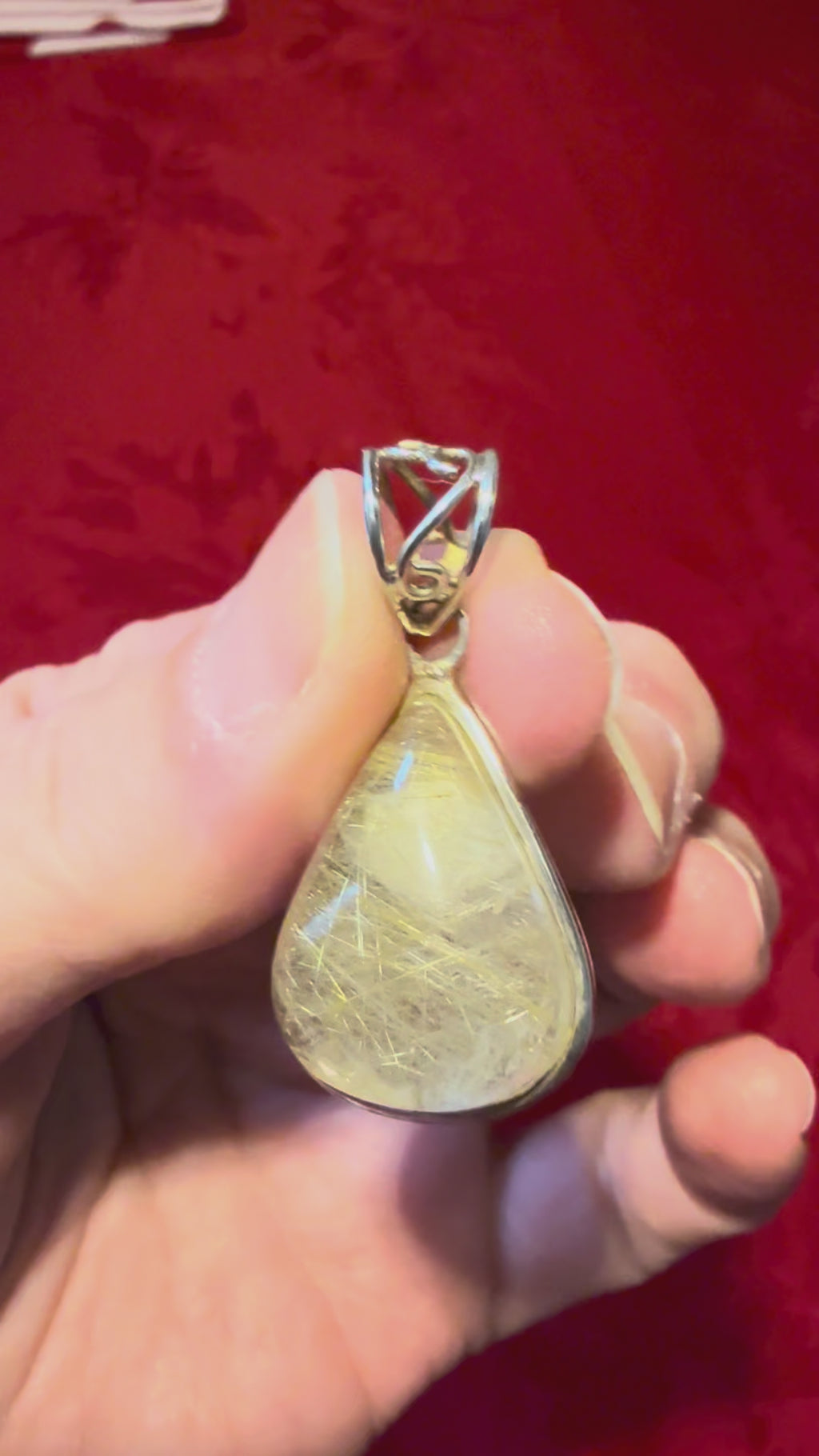 Rutilated Quartz Sterling Silver Pendant