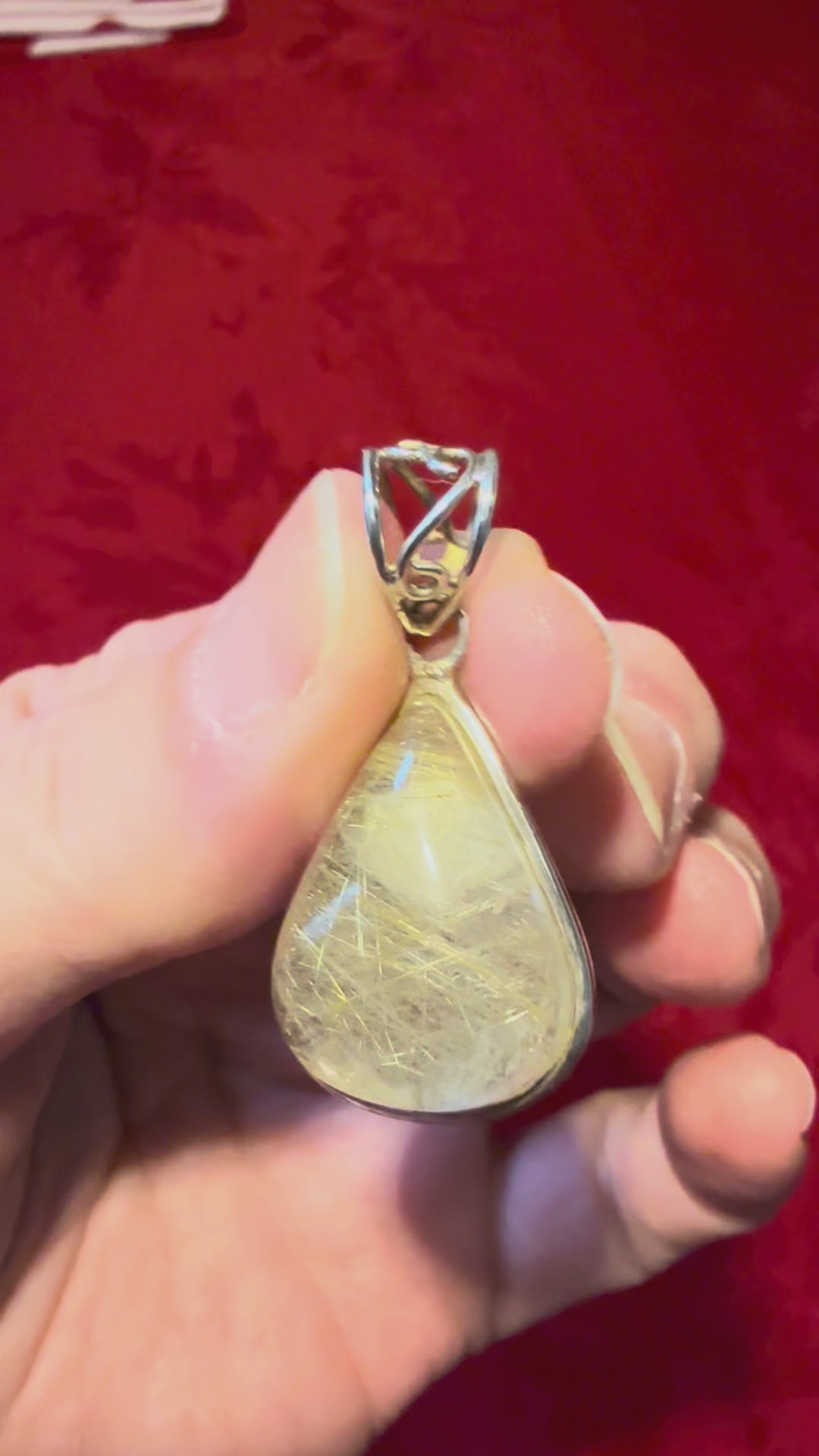 Rutilated Quartz Sterling Silver Pendant