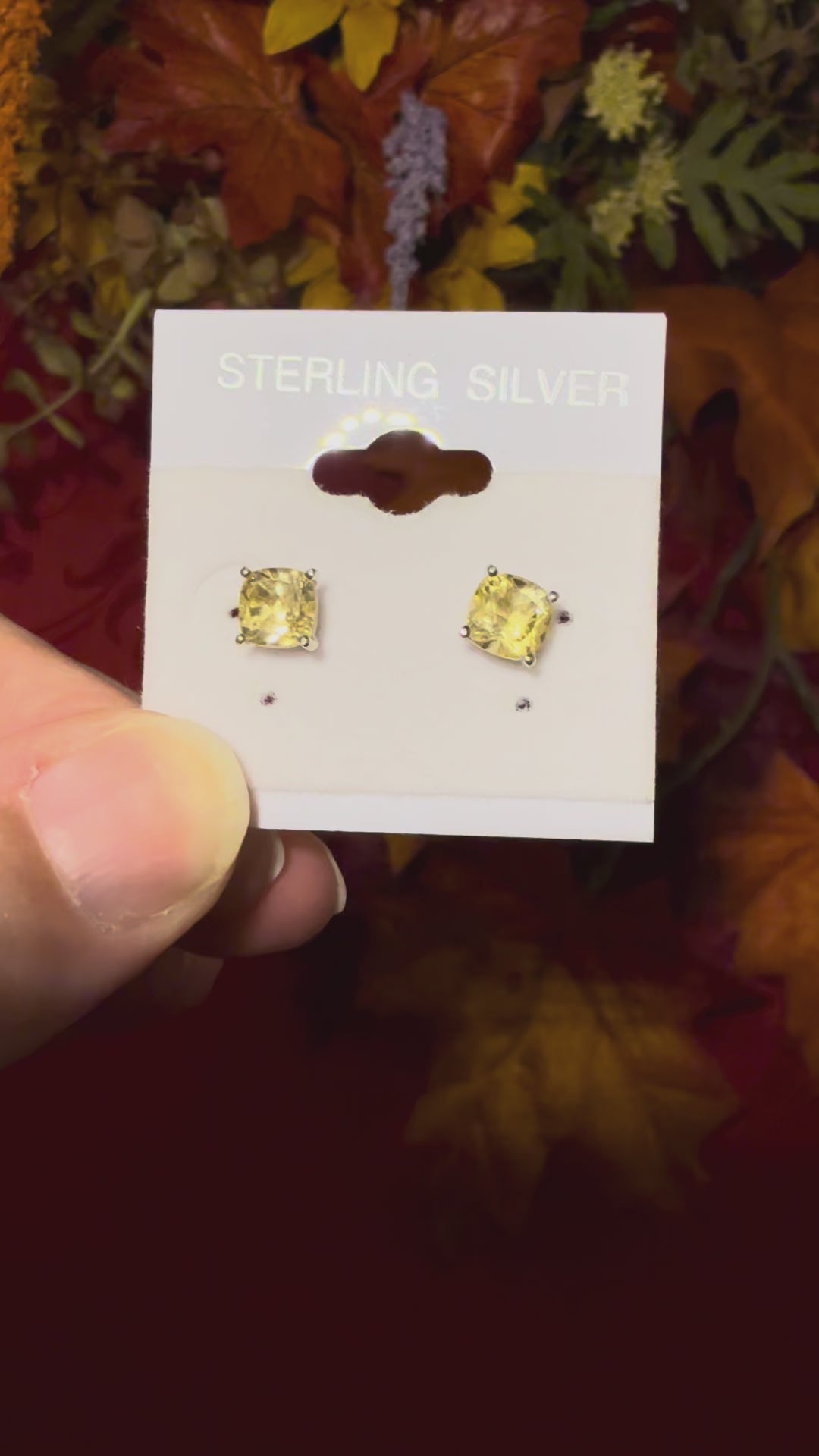Faceted Citrine Sterling Silver Stud Pierced Earrings