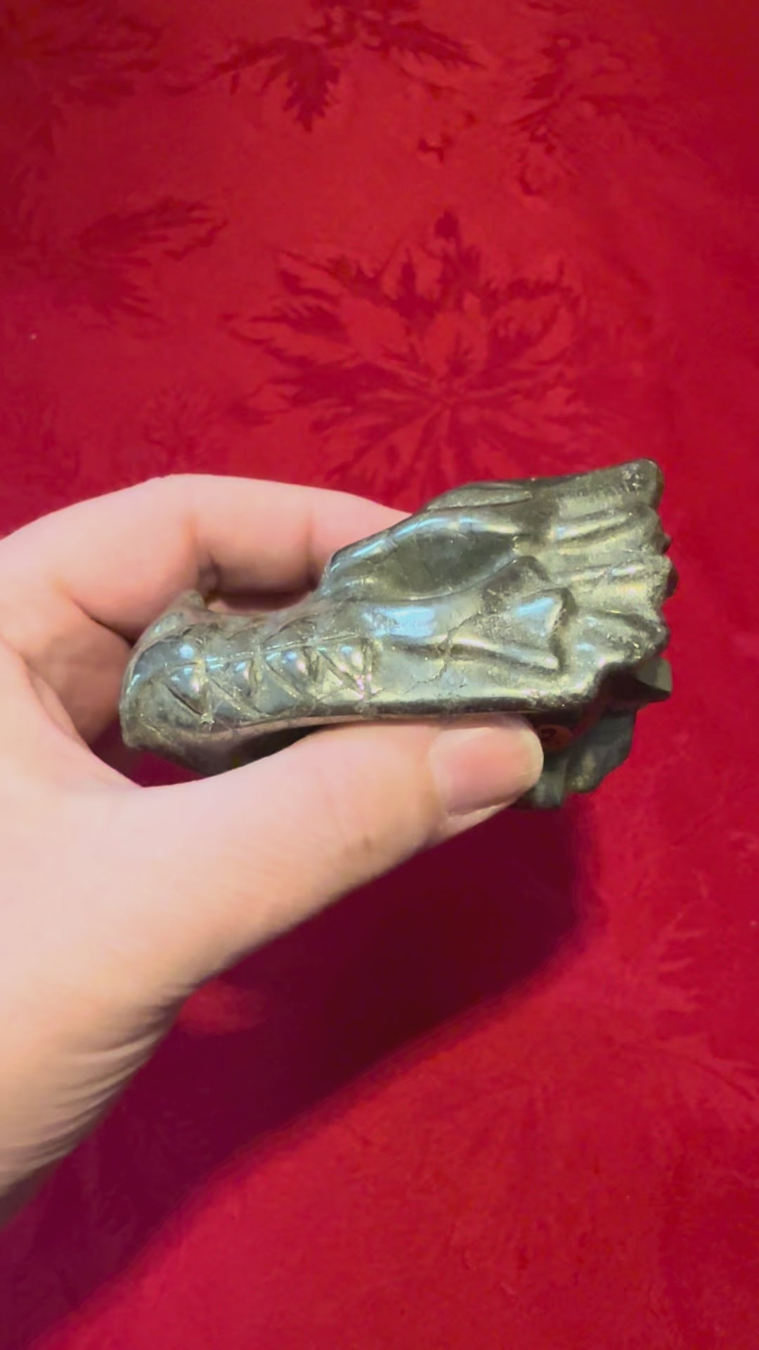 3” Pyrite Dragon Head Skull