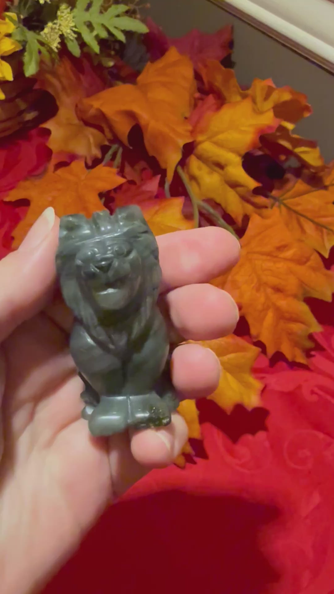 Carved Bloodstone Lion Figure