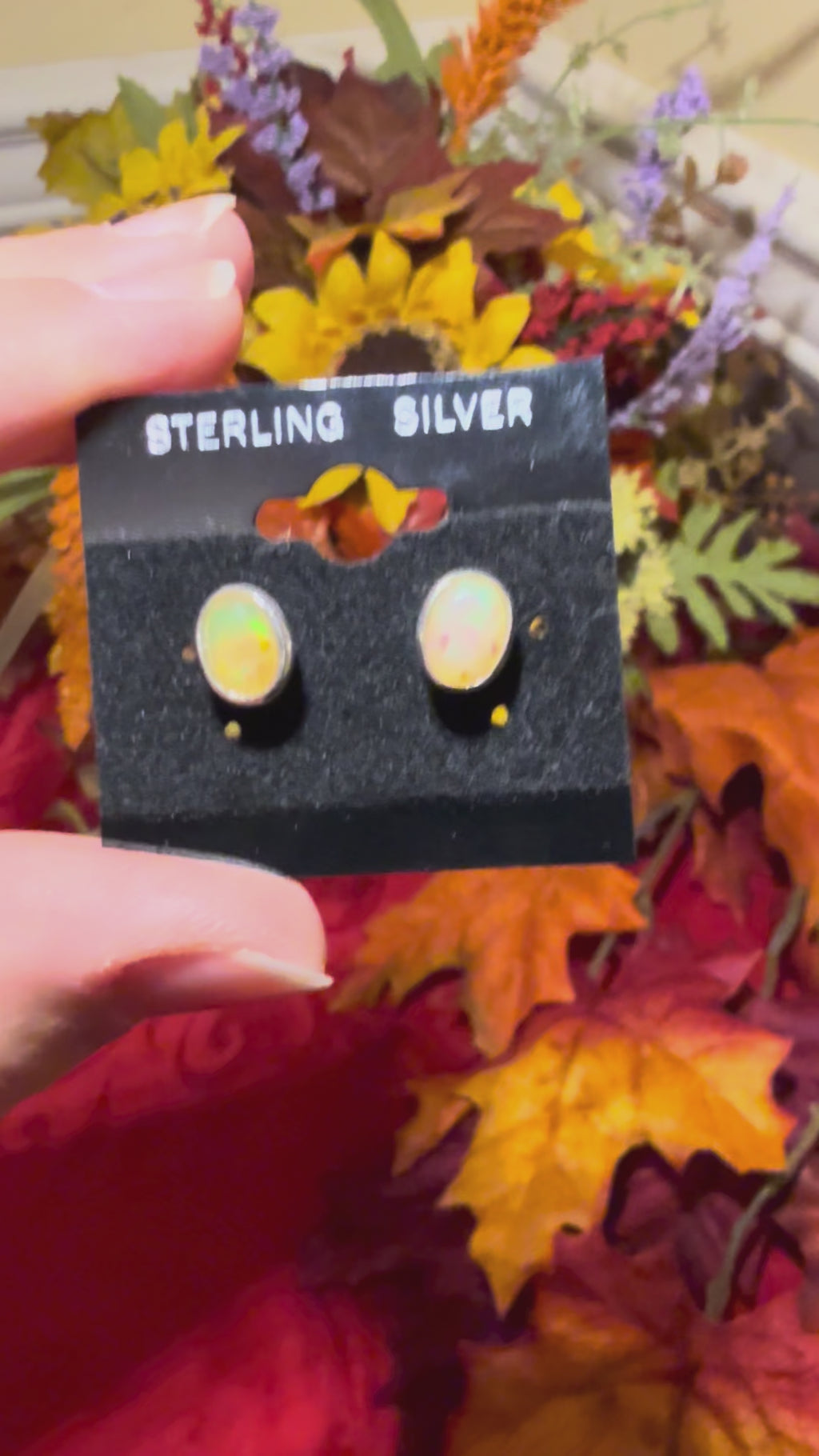 Faceted Ethiopian Opal Sterling Silver Stud Pierced Earrings