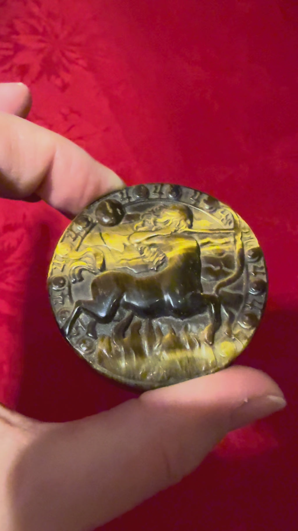 50mm Tigerseye Tiger’s Eye Zodiac Sign Sagittarius Cameo