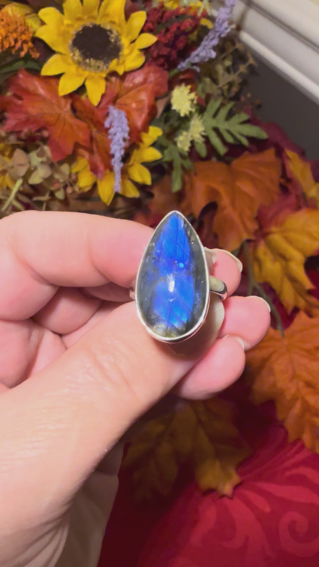 Labradorite Sterling Silver Ring, size 8-1/2