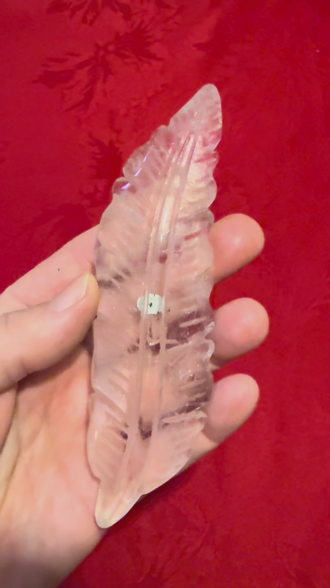 5.25” Clear Quartz Crystal Carved Feather