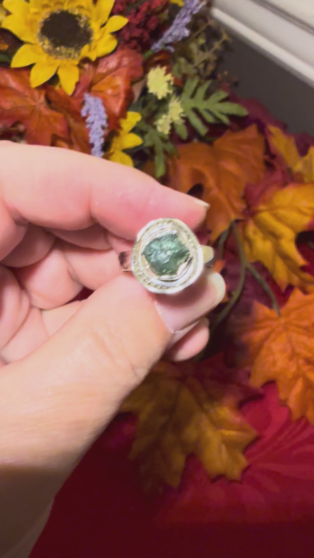 Rough Blue Diamond Sterling Silver Ring, size 8