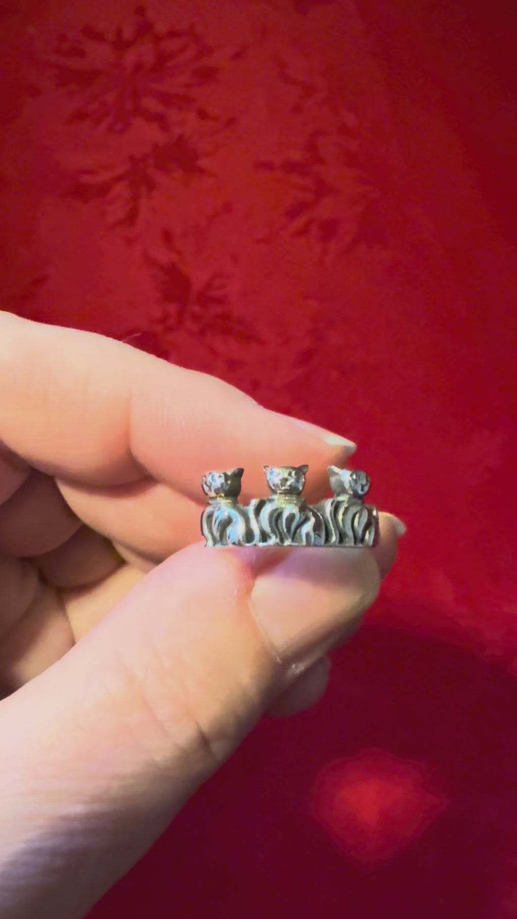 Sterling Silver Cat Ring, size 6-1/4