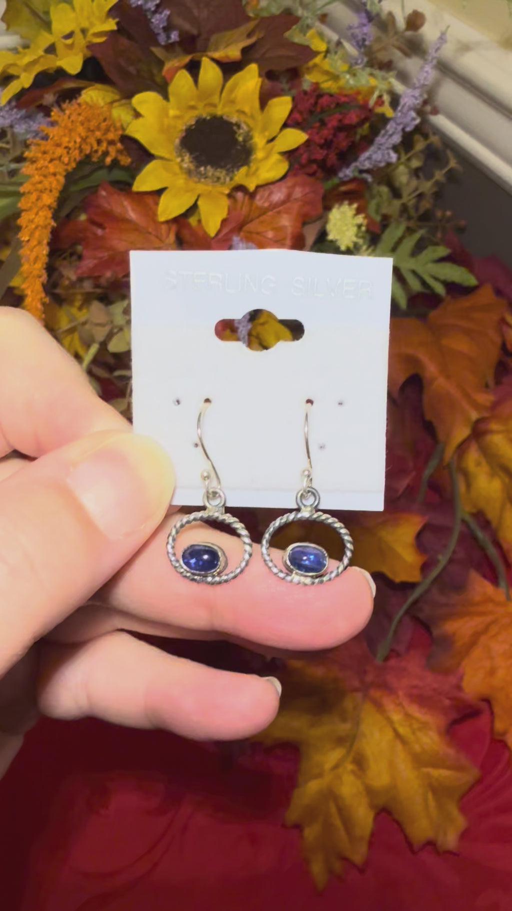 Blue Kyanite Sterling Silver Dangle Pierced Earrings