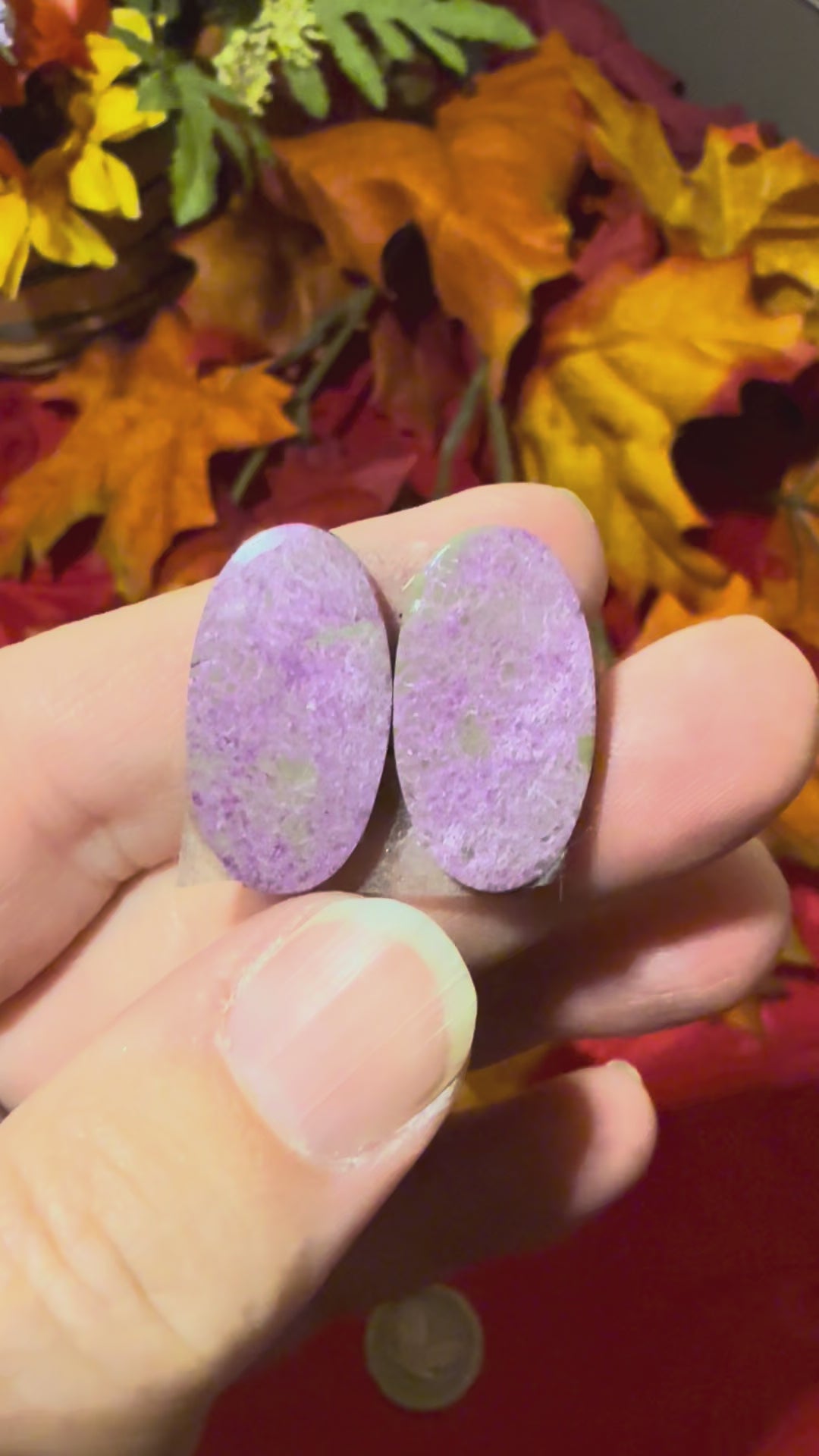 24mm Oval Purpurite Mated Cabochon Pair