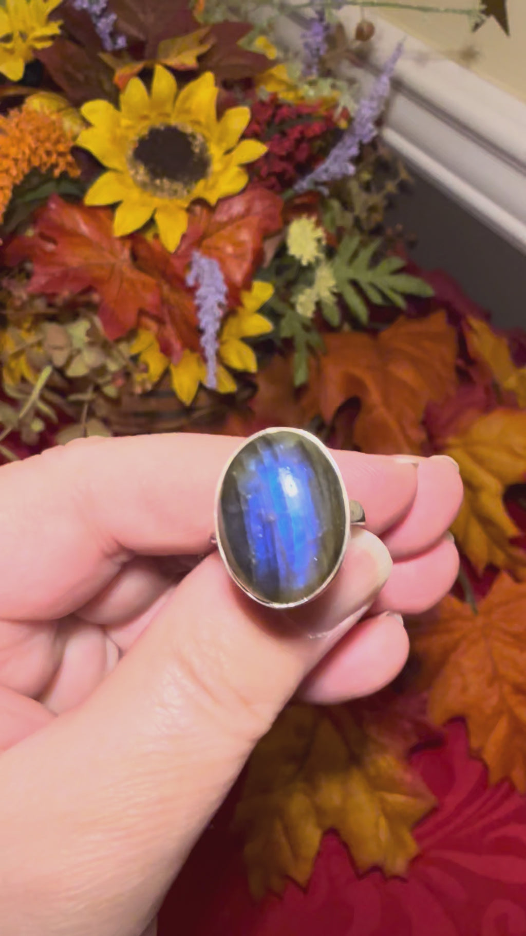 Labradorite Sterling Silver Ring, size 7-1/2