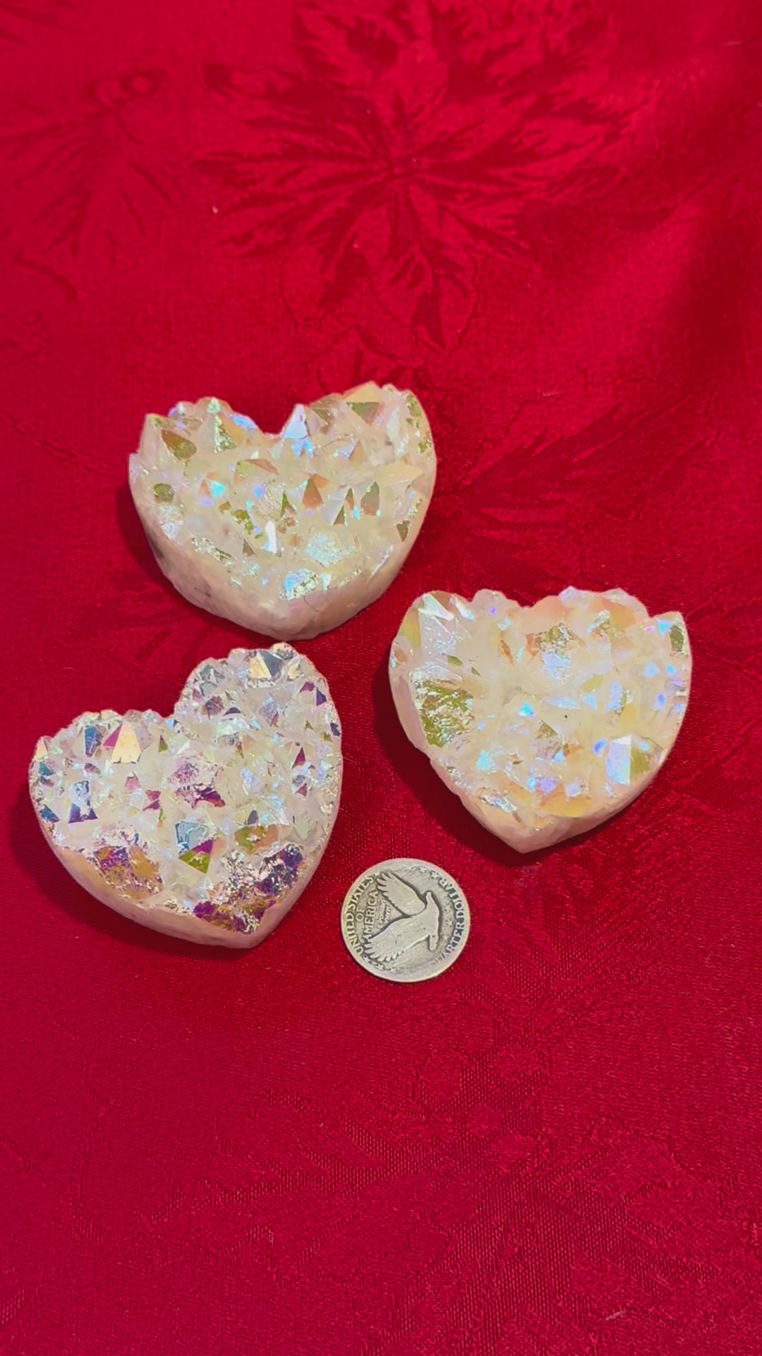 Angel Aura Quartz Geode Hearts