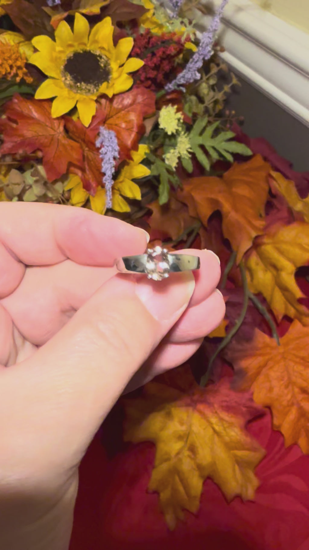 Faceted Morganite Sterling Silver Ring, size 9